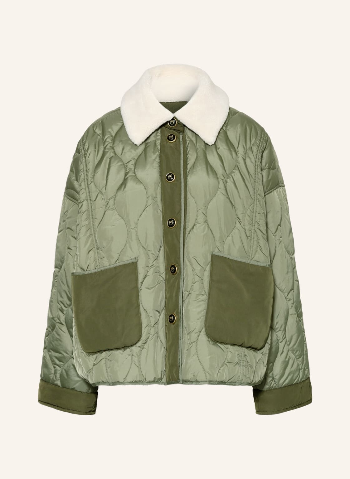 Image of Pinko Oversized-Steppjacke Ofelia Mit Teddyfell gruen