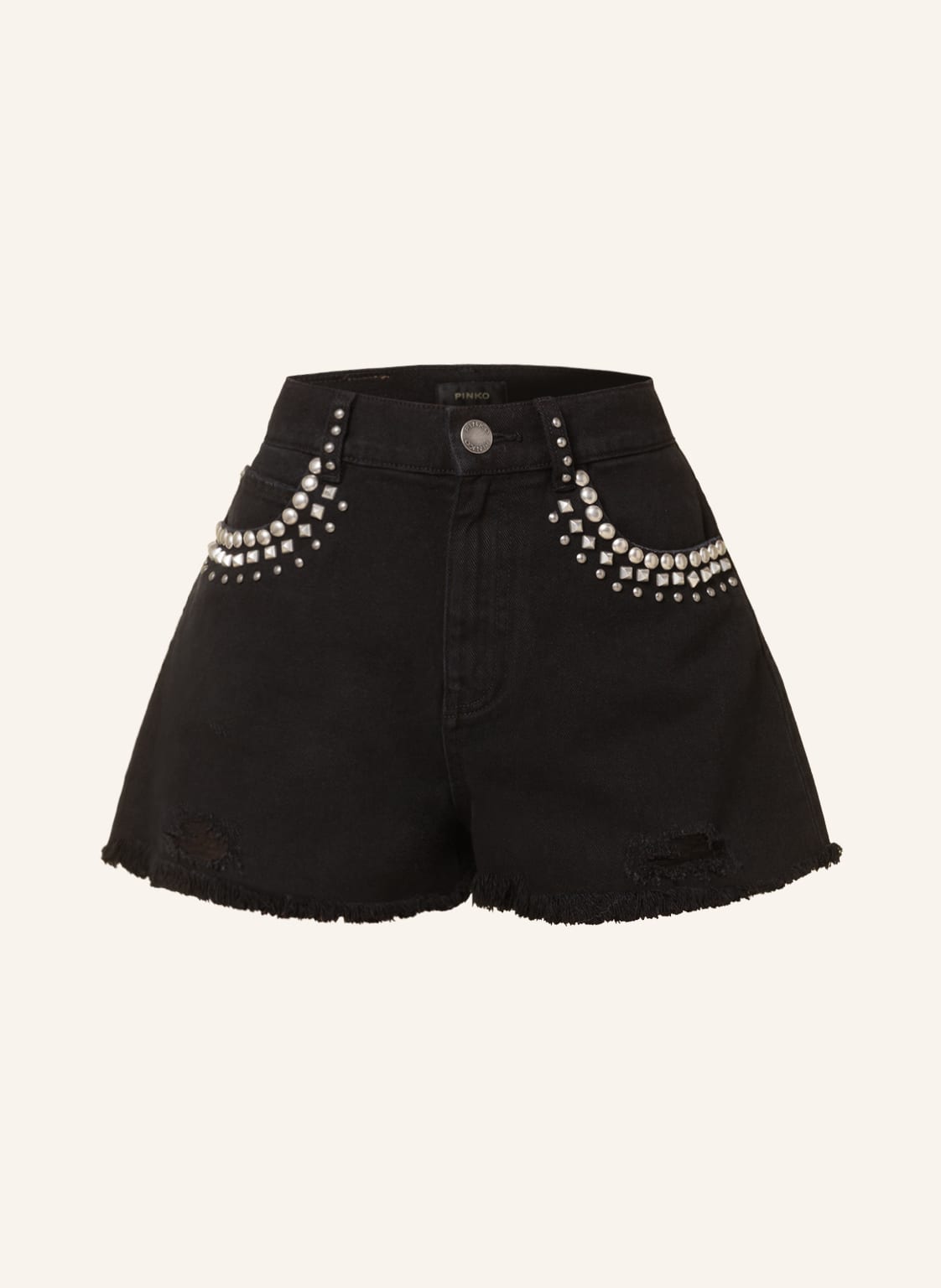 Image of Pinko Jeansshorts Gina Mit Nieten schwarz