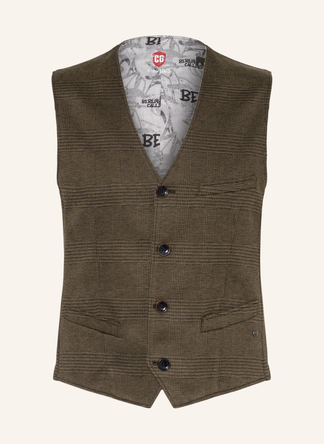 Image of Cg - Club Of Gents Anzugweste Mosley Slim Fit gruen