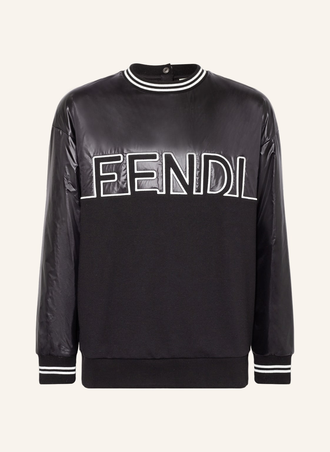 Image of Fendi Sweatshirt Im Materialmix schwarz