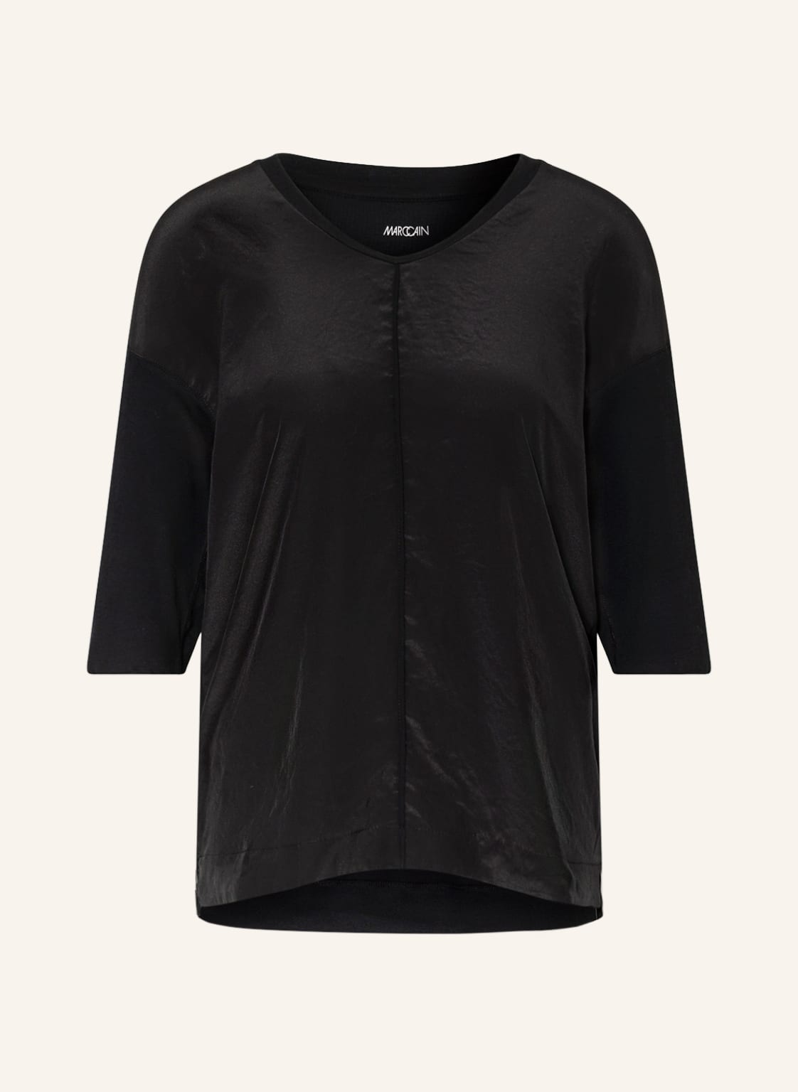 Image of Marc Cain Blusenshirt Mit 3/4-Arm Im Materialmix schwarz