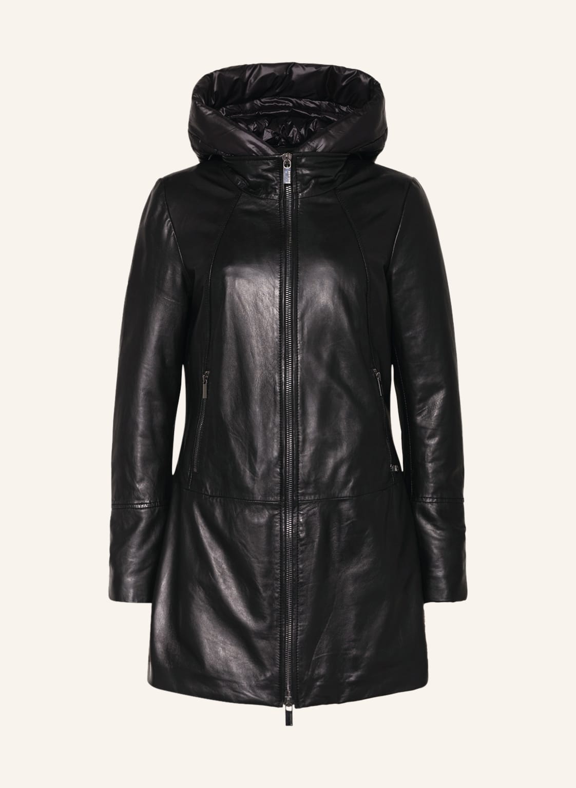 Image of Milestone Lederjacke Ms-Traci Mit Abnehmbarer Blende schwarz