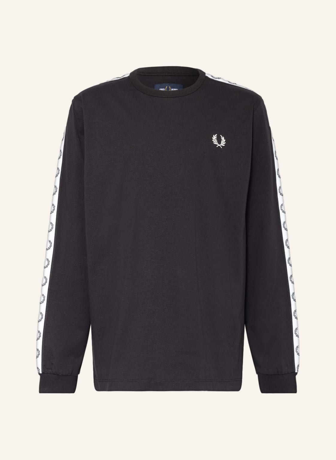 Image of Fred Perry Longsleeve Mit Galonstreifen schwarz