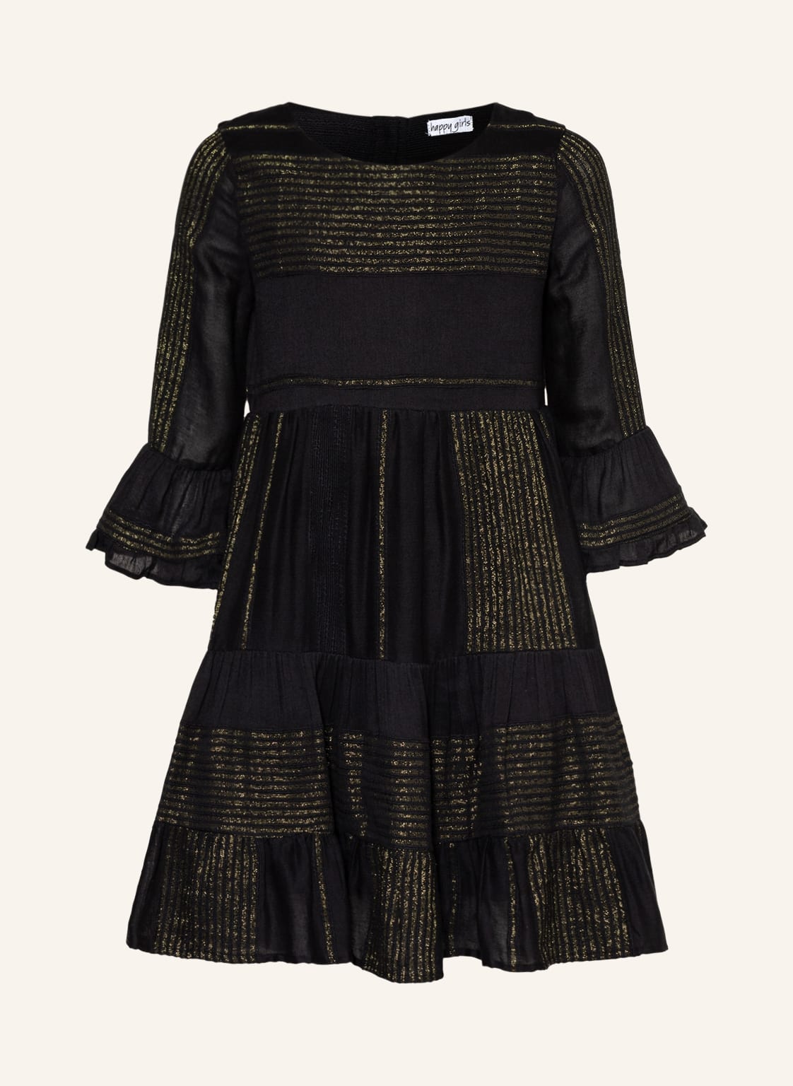 Image of Happy Girls Kleid Mit Glitzergarn Und 3/4-Arm schwarz