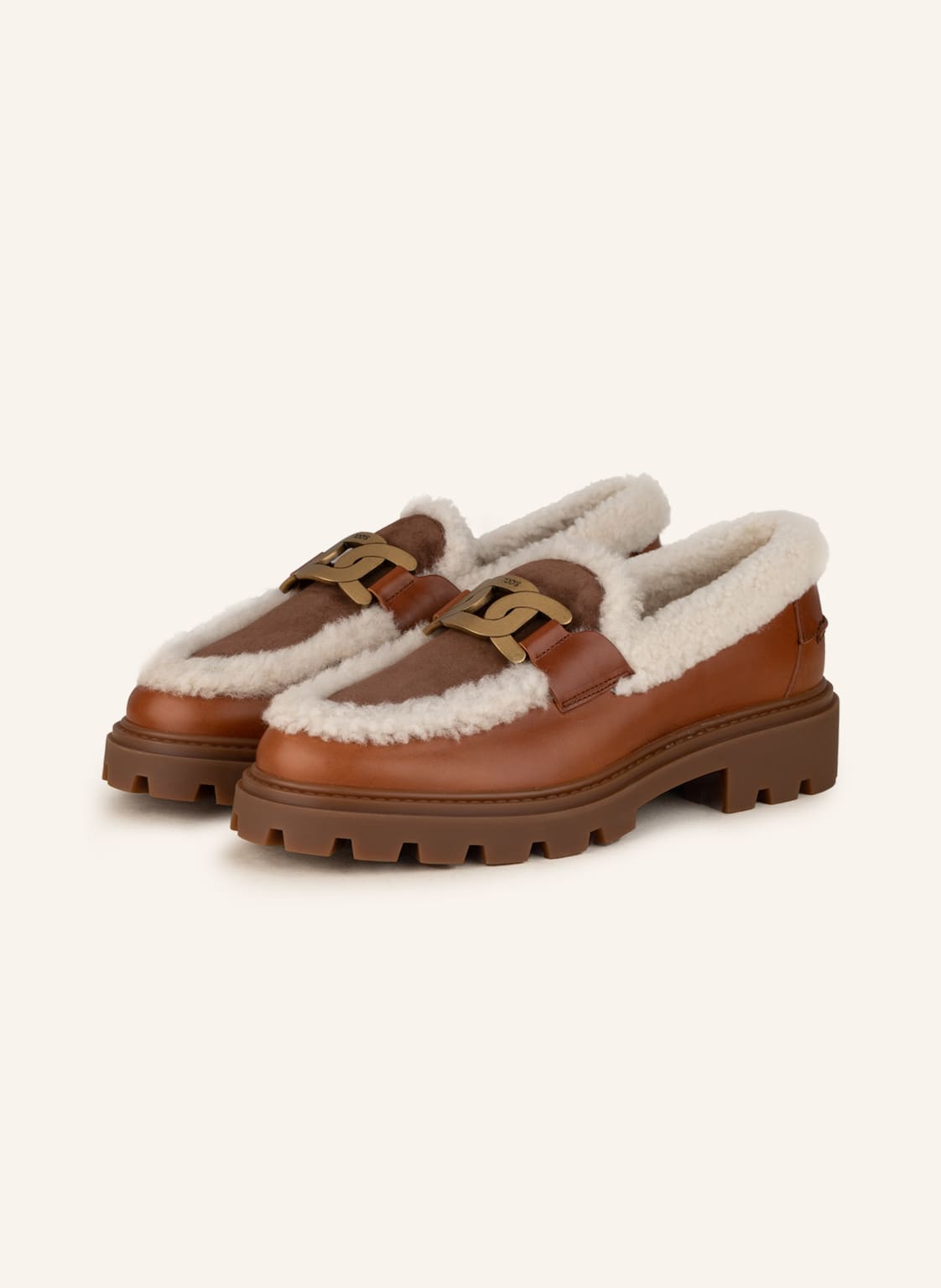 Image of Tod's Plateau-Loafer Mit Echtfell braun