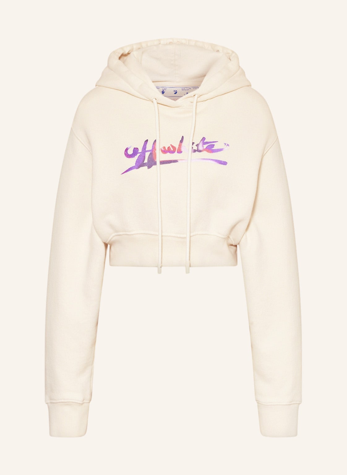 Image of Off-White Cropped-Hoodie beige