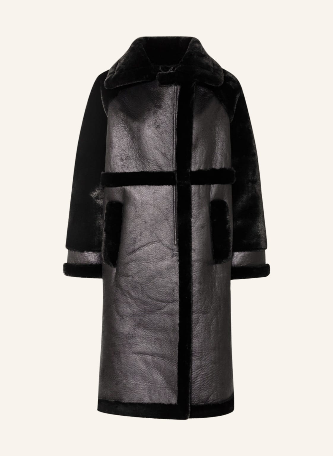 Image of Edited Kunstpelz-Mantel Antje schwarz