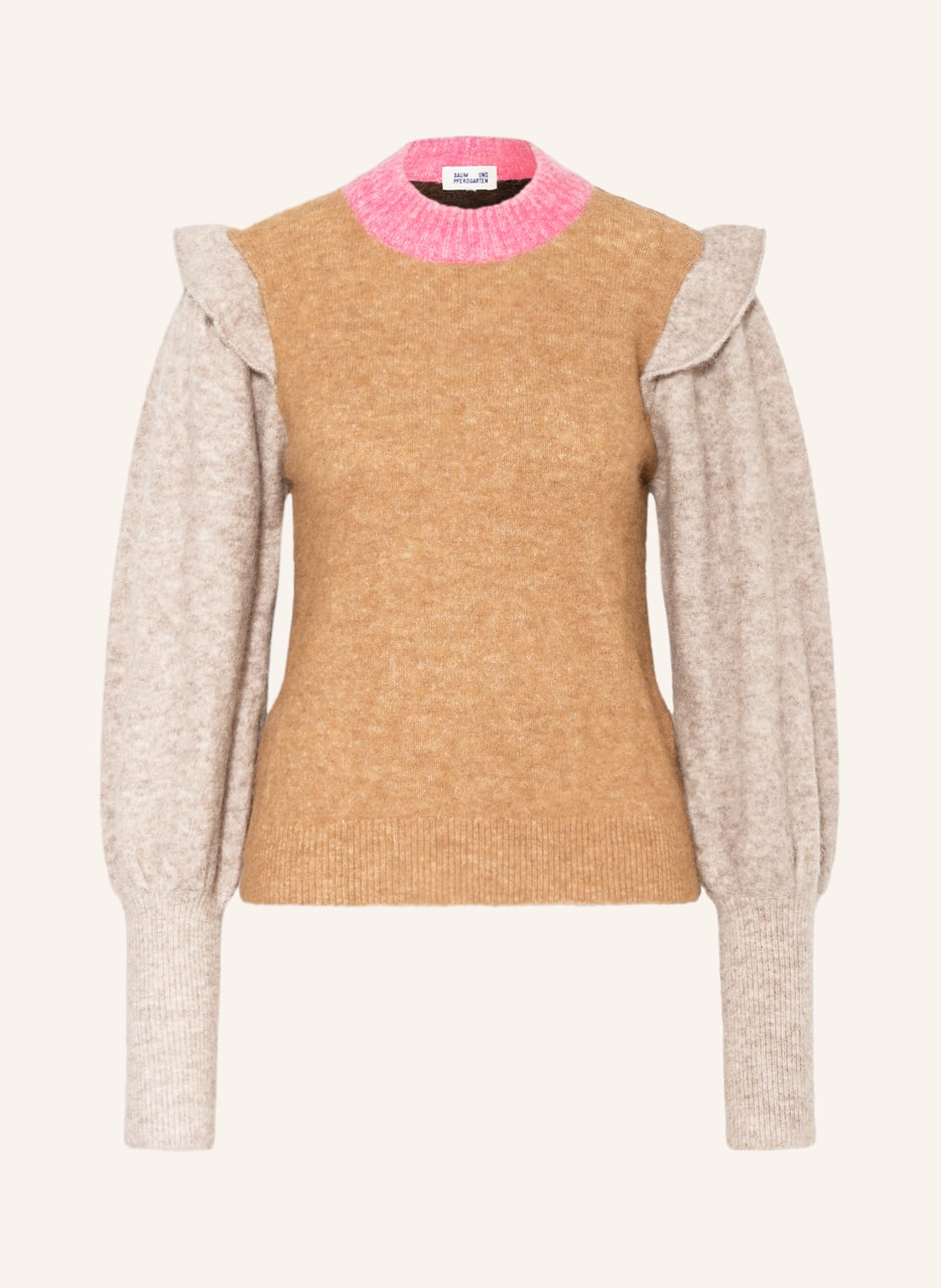 Image of Baum Und Pferdgarten Pullover Camryn Mit Alpaka Und Volants braun