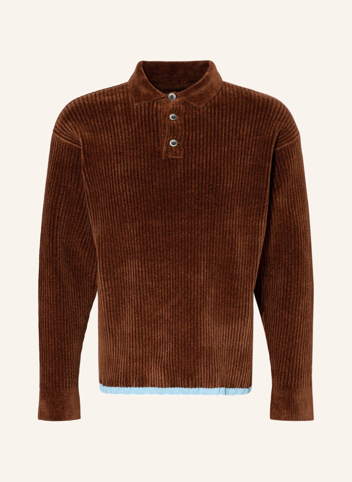 Image of Jacquemus Cord-Poloshirt Duci braun
