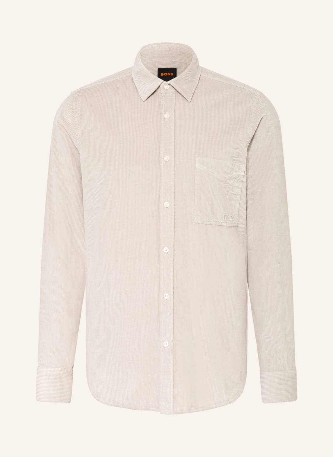 Image of Boss Cordhemd Relegant Regular Fit grau