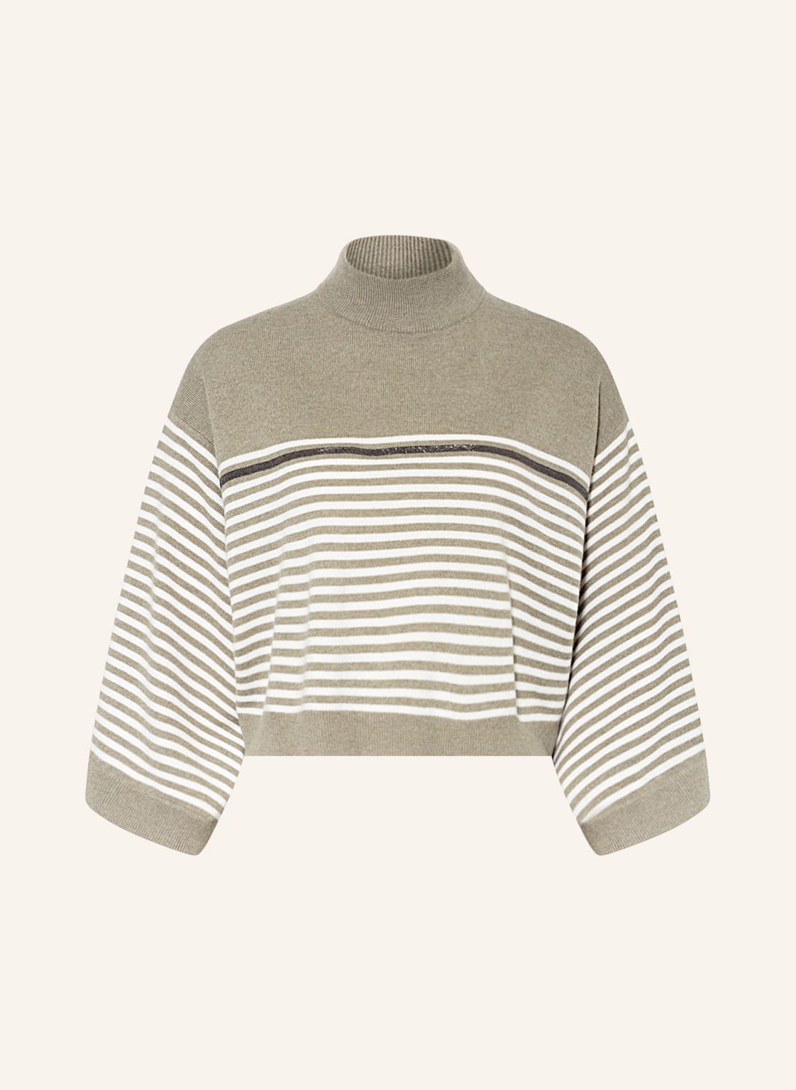 Image of Brunello Cucinelli Cropped-Pullover Mit Cashmere Und Schmucksteinen gruen