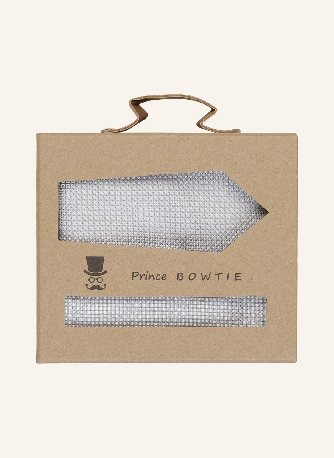 Image of Prince Bowtie Set: Krawatte Und Einstecktuch silber