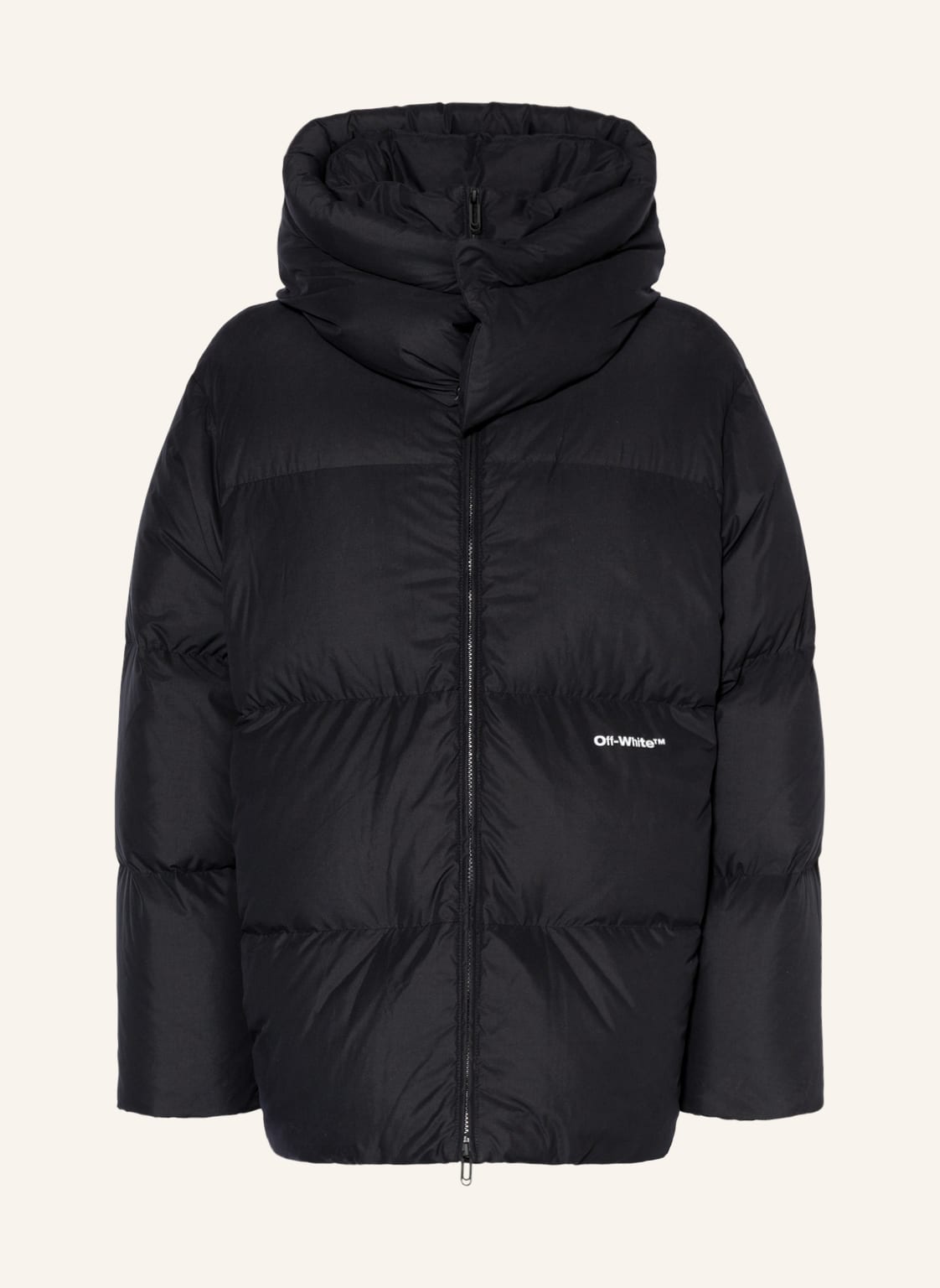 Image of Off-White Daunenjacke Mit Abnehmbarer Kapuze schwarz