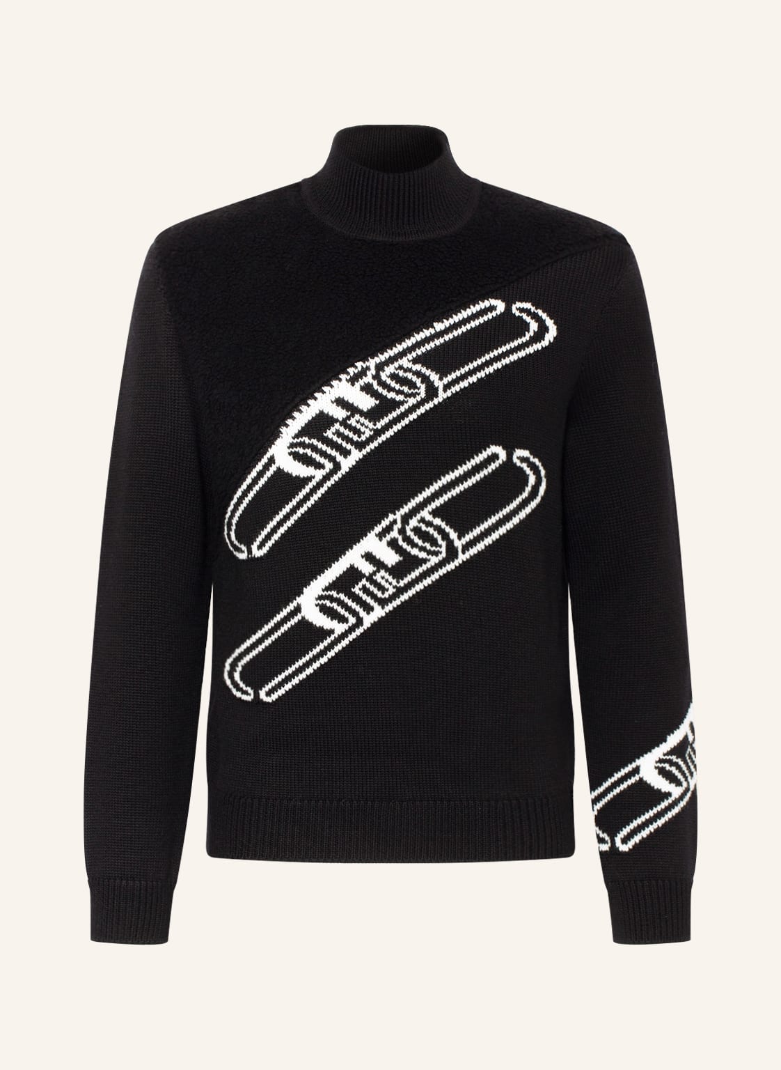 Image of Fendi Pullover Mit Teddyfell schwarz