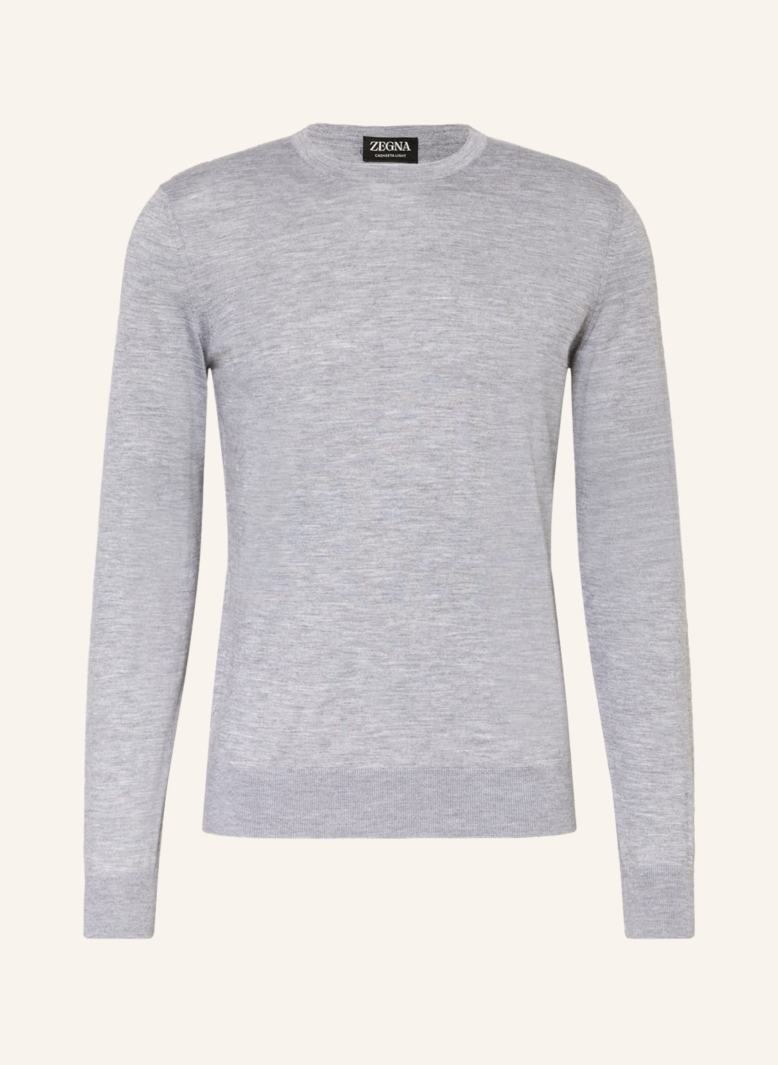 Image of Zegna Cashmere-Pullover Mit Seide grau