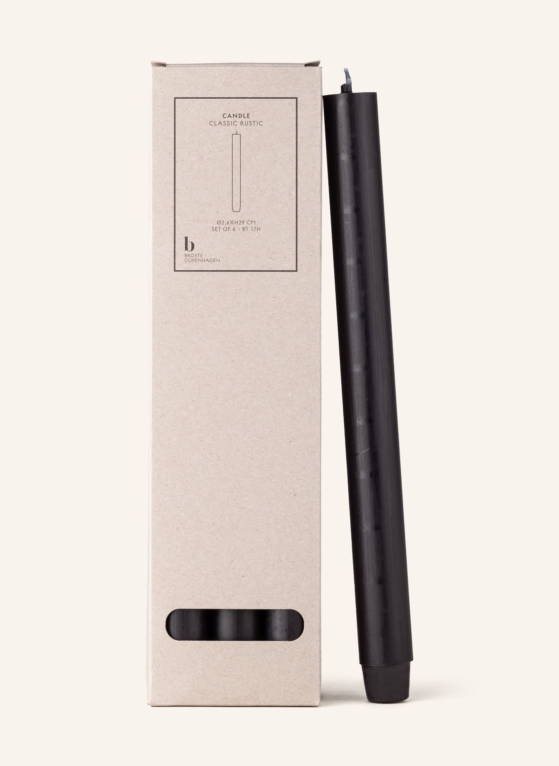 Image of Broste Copenhagen 6er-Set Stabkerzen Classic Rustic schwarz