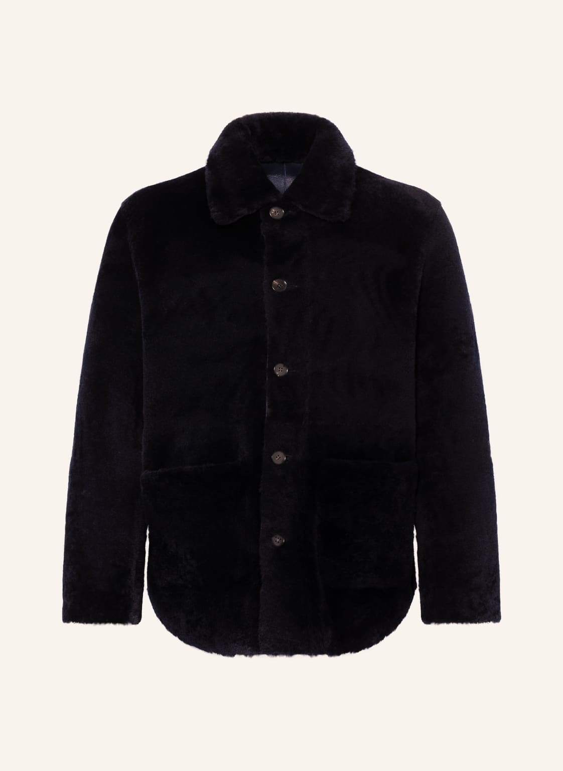 Image of Jil Sander Lammfell-Jacke Zum Wenden blau