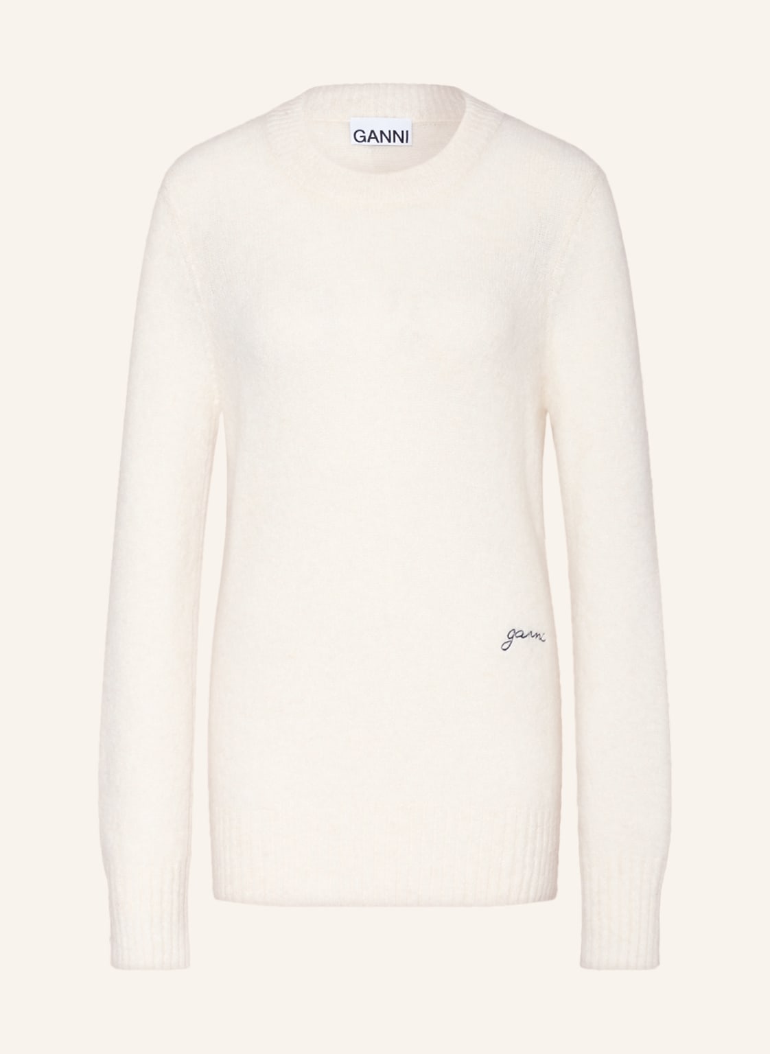 Image of Ganni Pullover Mit Alpaka weiss