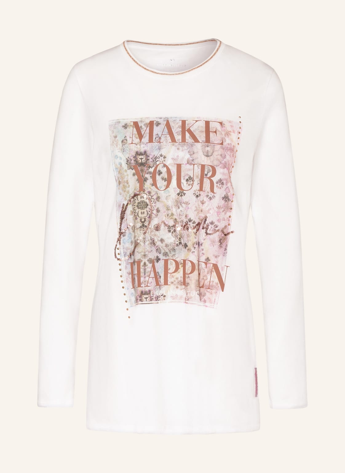 Image of Lieblingsstück Longsleeve Dianal Mit Pailletten Und Schmucksteinen weiss