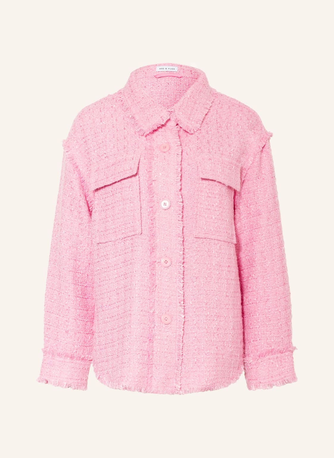 Image of Mrs & Hugs Bouclé-Overjacket rosa