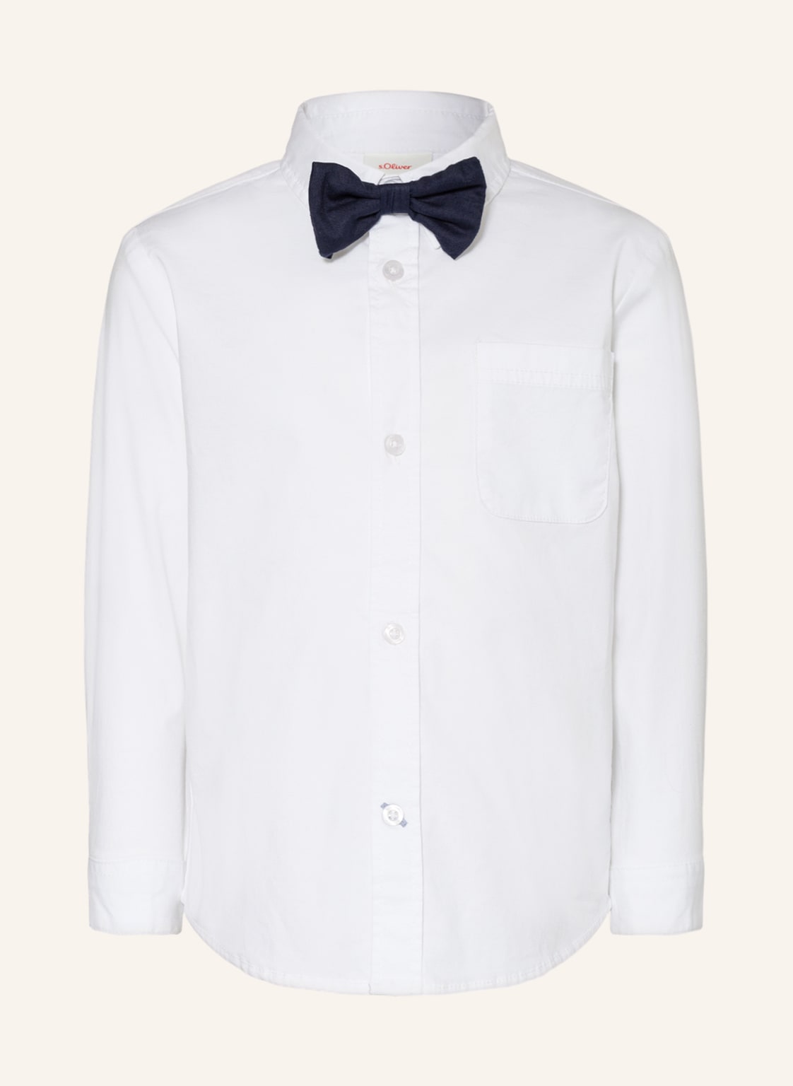 Image of S.Oliver Red Hemd Mit Abnehmbarer Fliege weiss