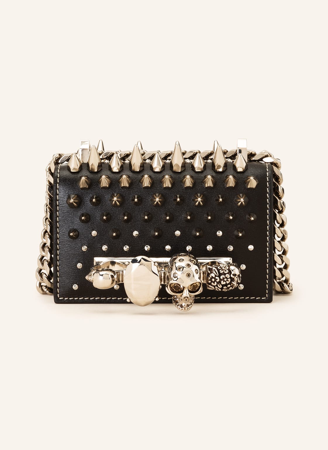 Image of Alexander Mcqueen Umhängetasche Jewelled Satchel Micro schwarz