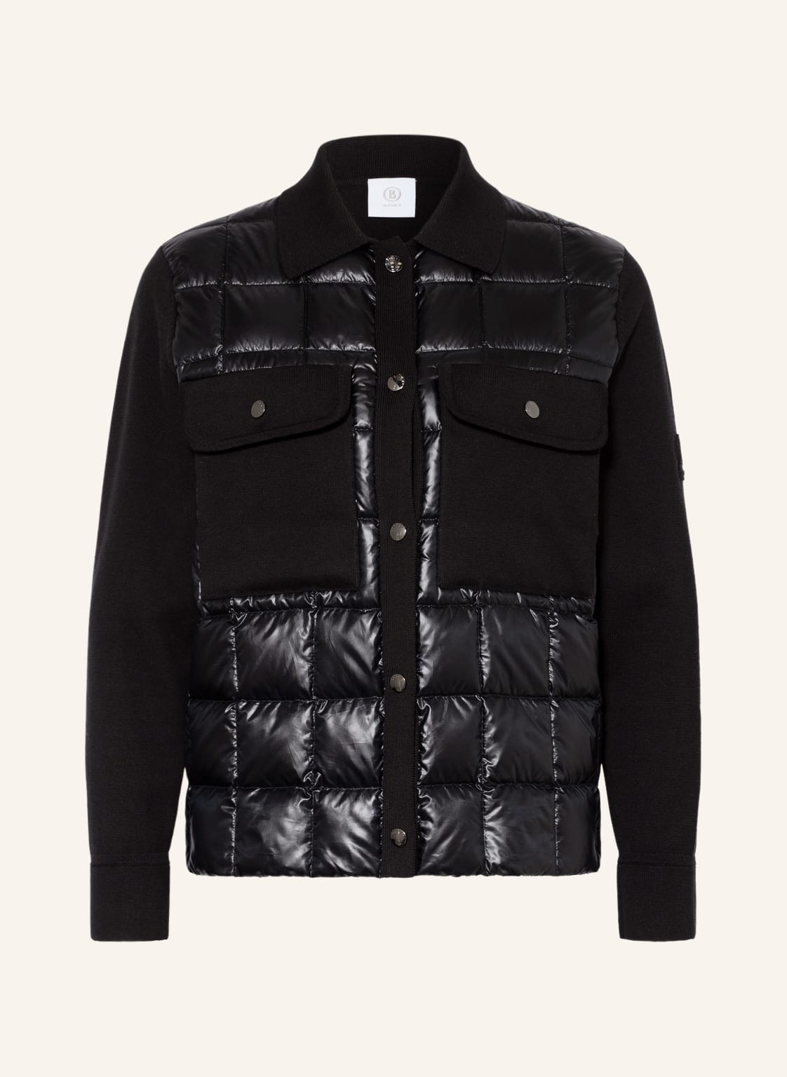 Image of Bogner Strickjacke Leily Im Materialmix schwarz