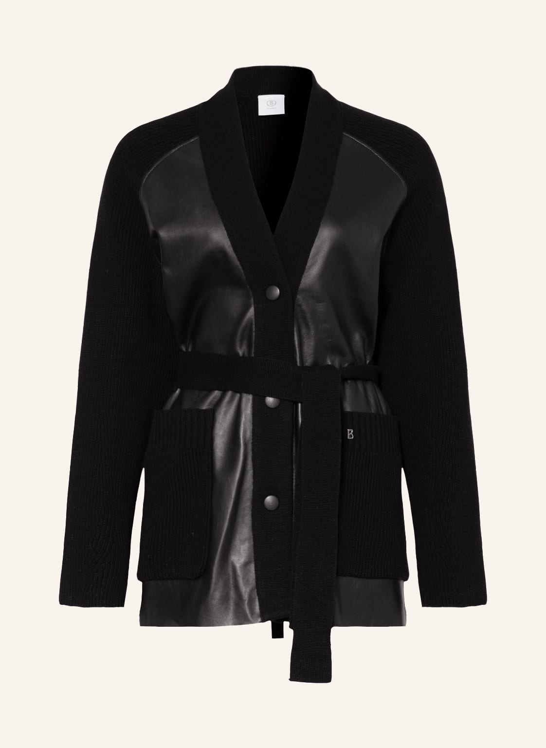 Image of Bogner Strickjacke Roxana Im Materialmix schwarz