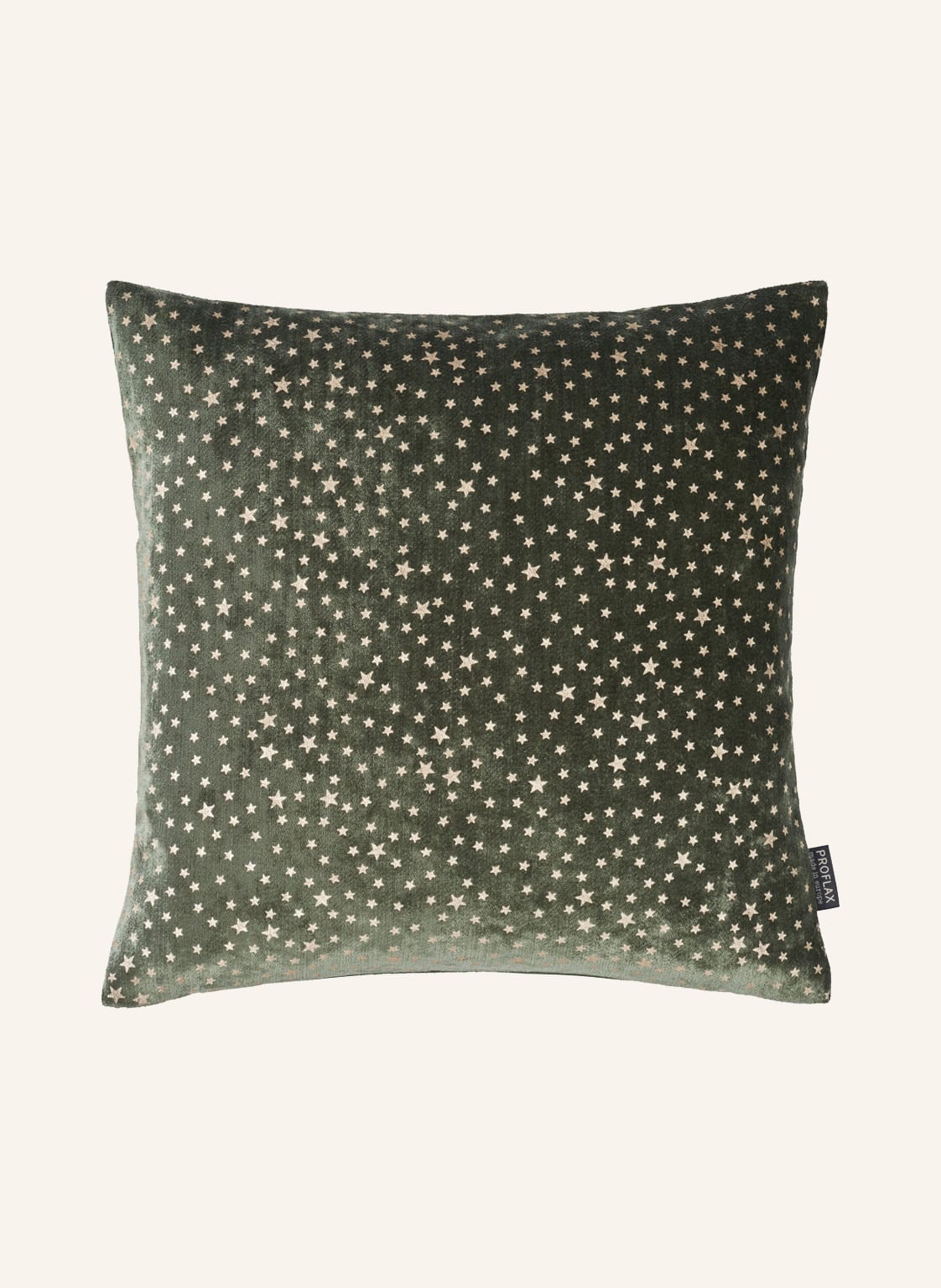 Image of Proflax Samt-Dekokissenhülle Estrella gruen