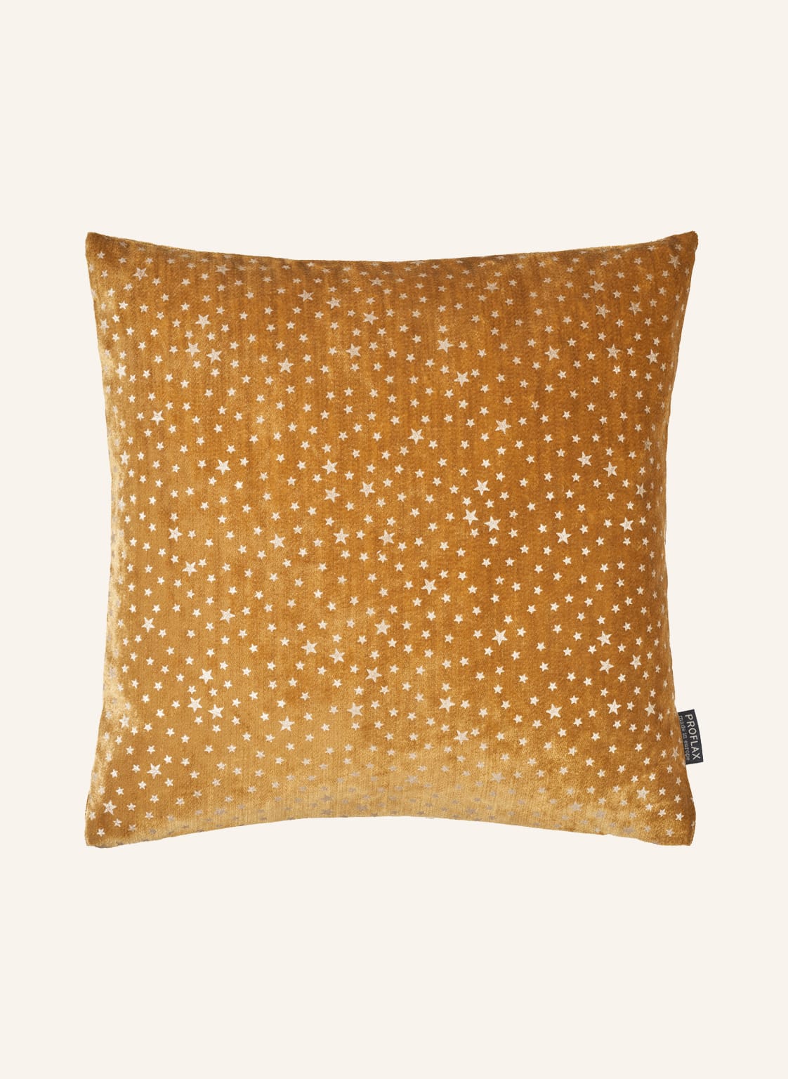 Image of Proflax Samt-Dekokissenhülle Estrella gelb
