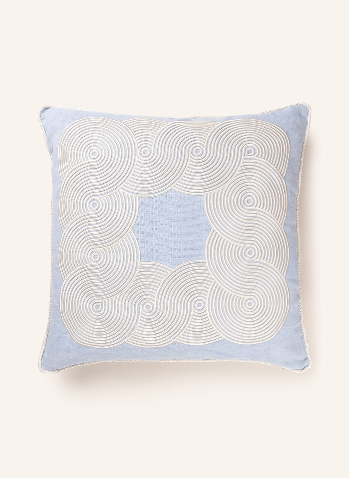 Image of Jonathan Adler Leinen-Dekokissen Pompidou Mit Daunenfüllung blau
