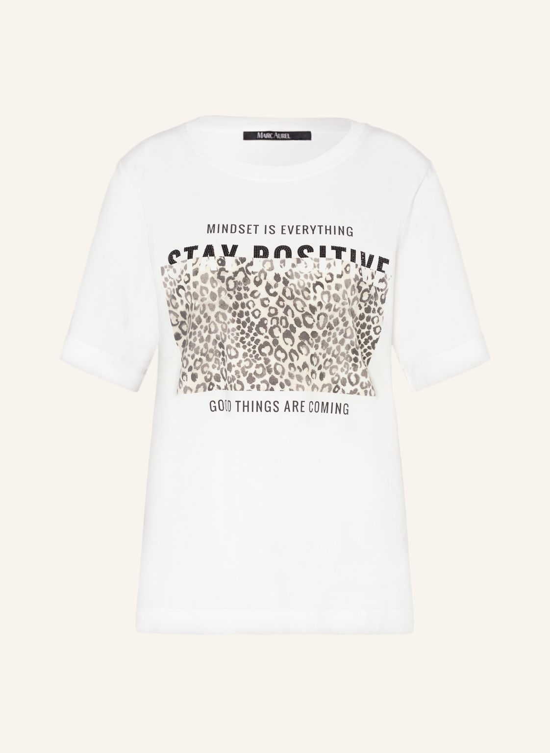 Image of Marc Aurel T-Shirt Mit Schmucksteinen weiss