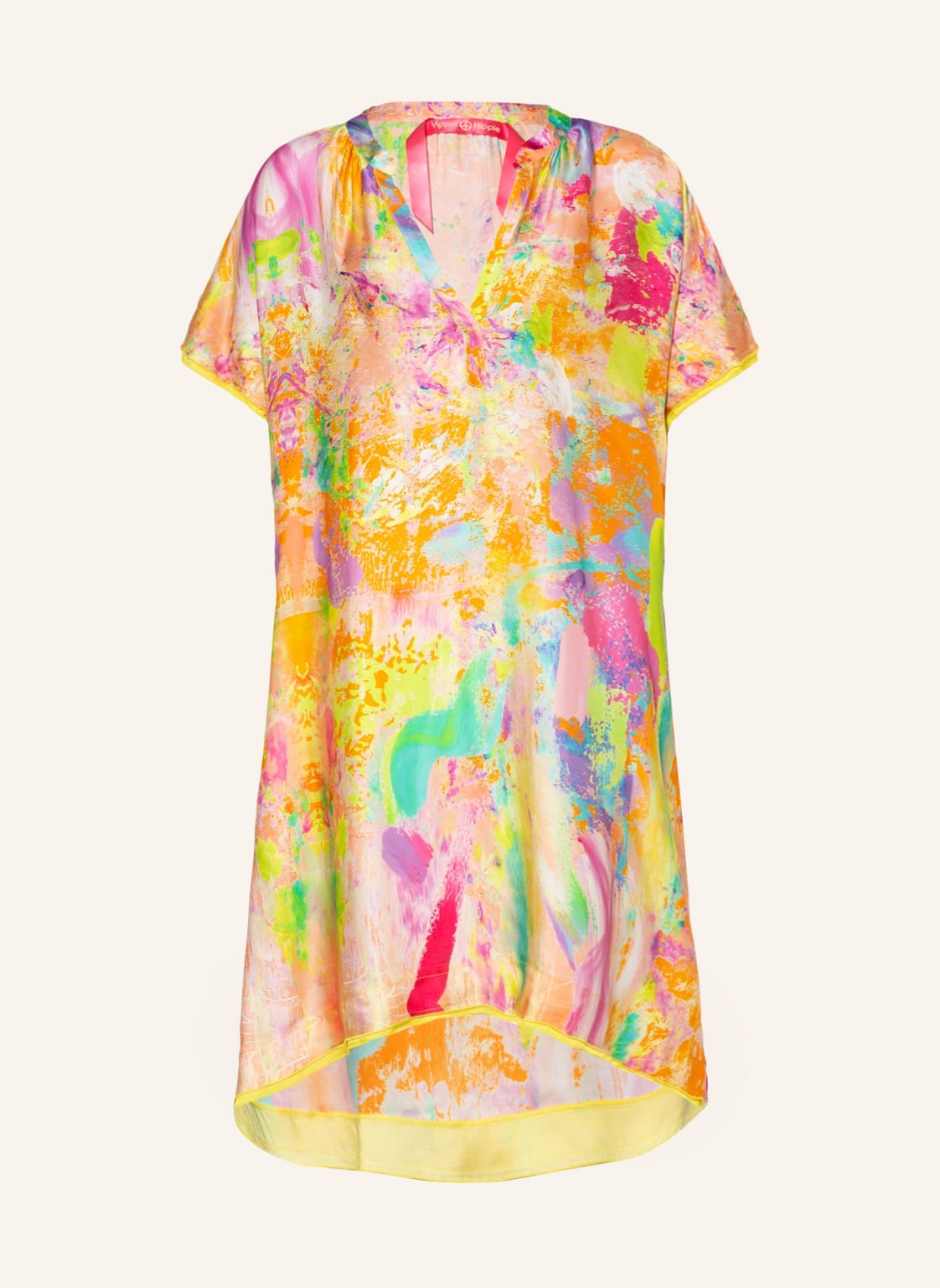 Image of Yippie Hippie Satinkleid gelb