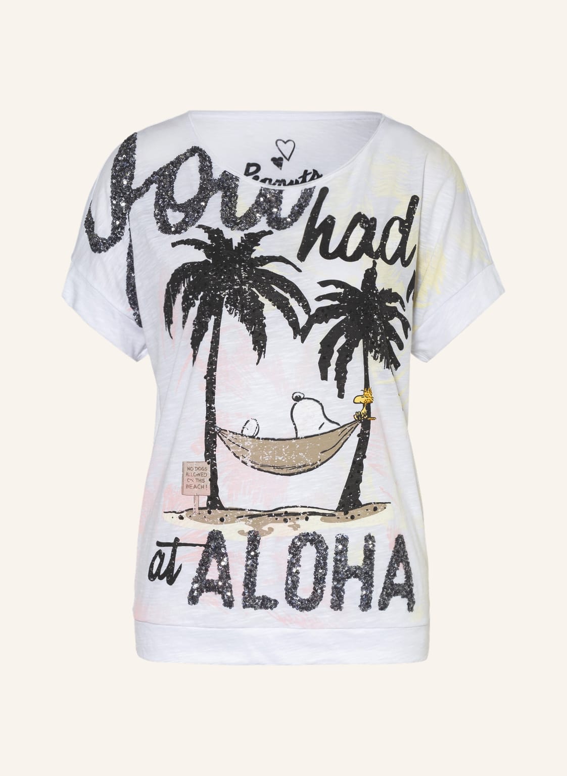 Image of Frogbox T-Shirt Mit Pailletten Und Schmucksteinen weiss