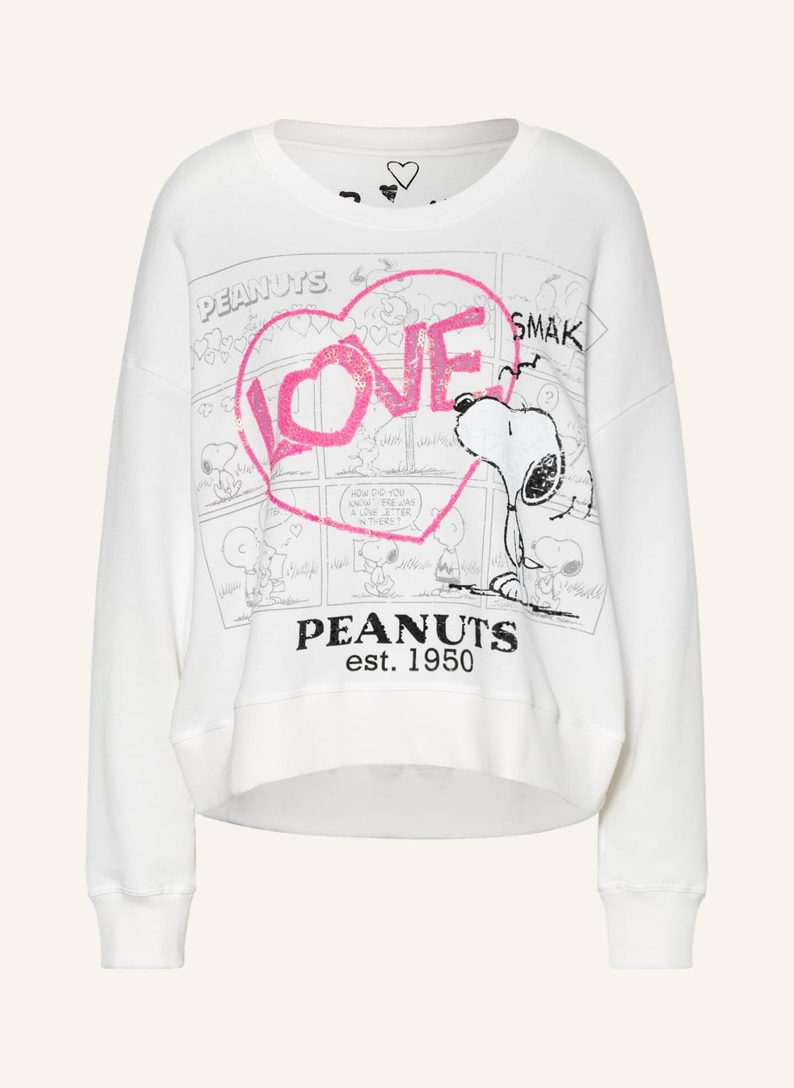 Image of Frogbox Sweatshirt Mit Pailletten Und Schmucksteinen weiss