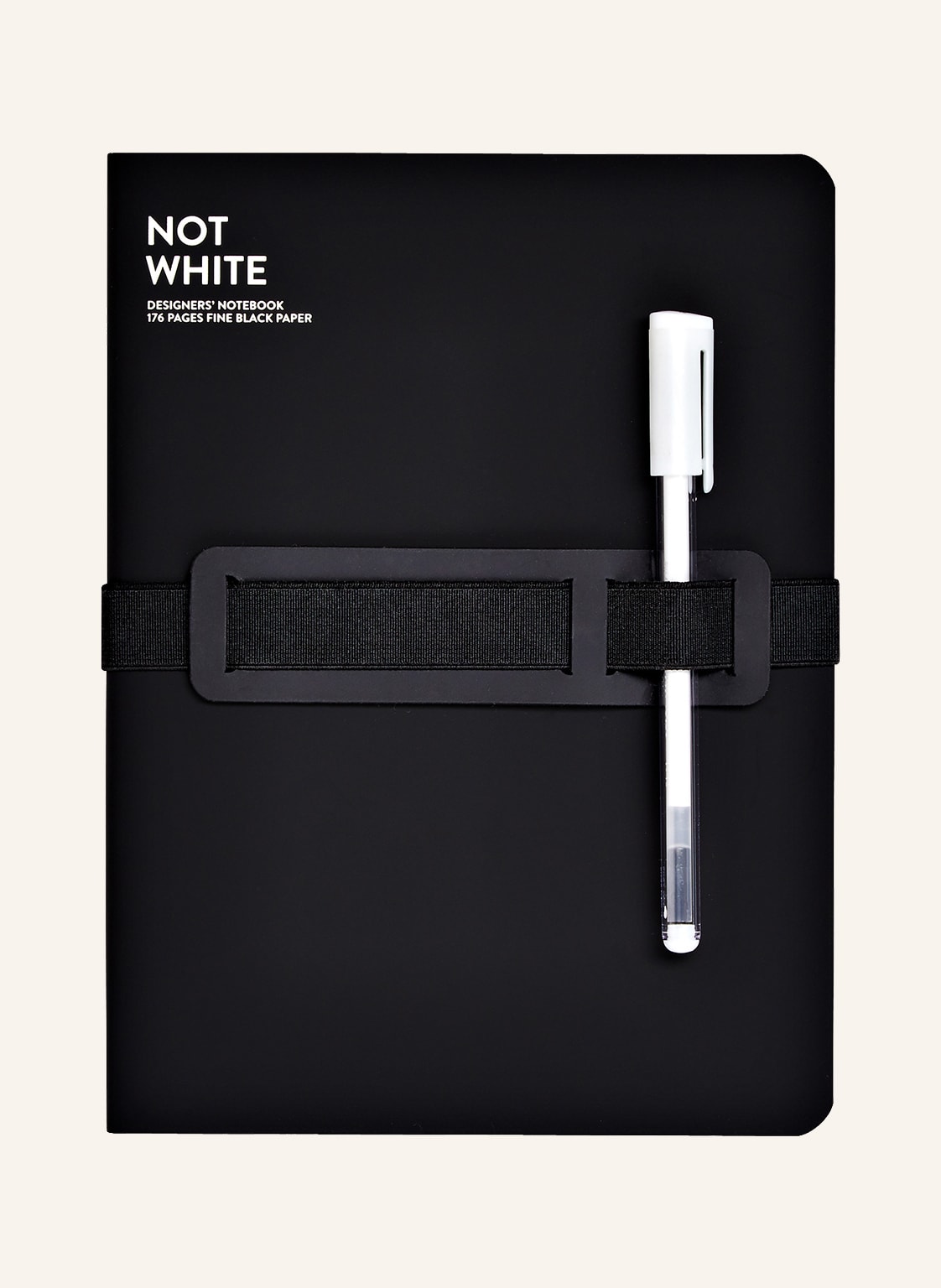 Image of Nuuna Notizbuch Not White L Light Mit Stift schwarz