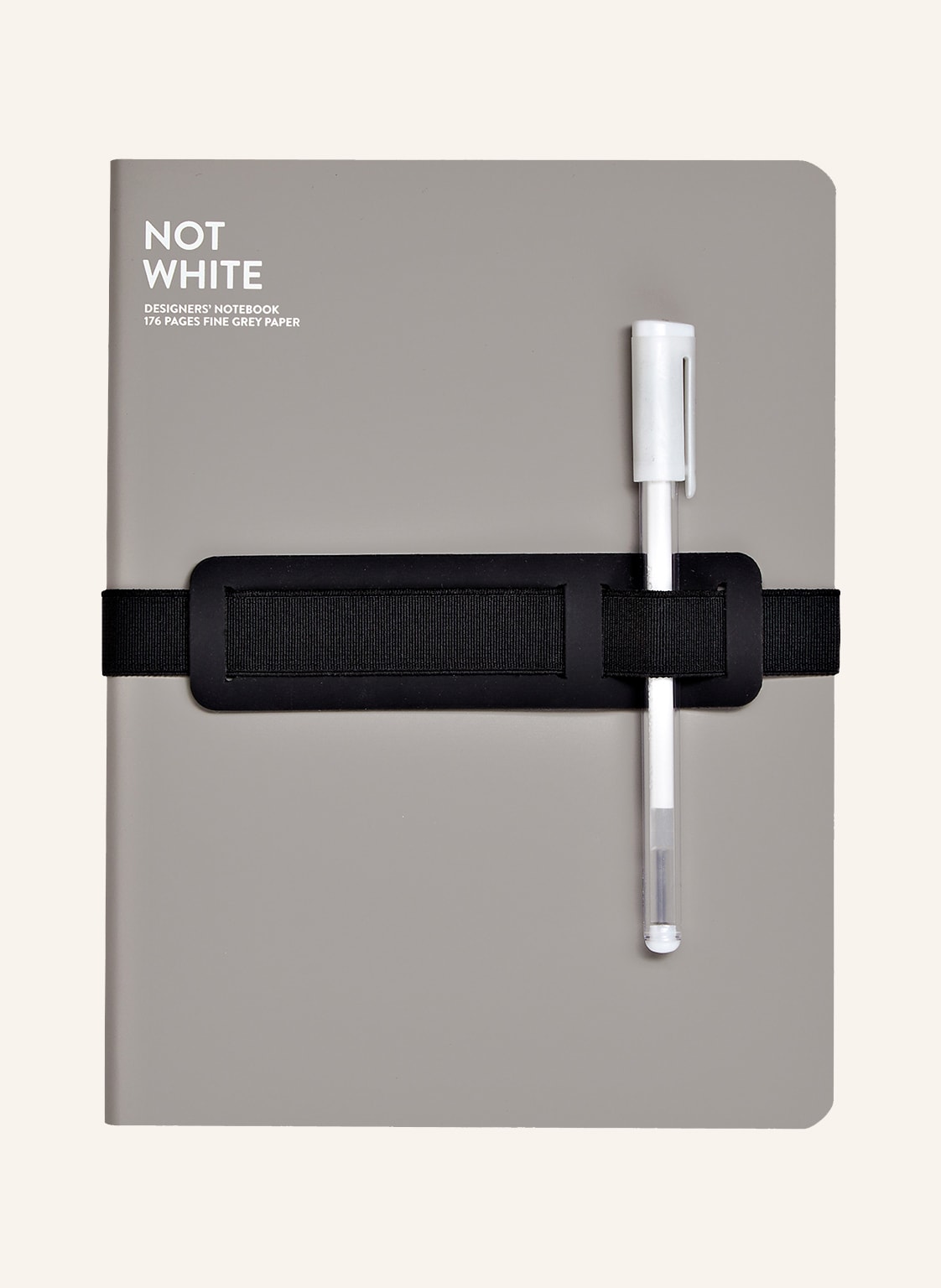 Image of Nuuna Notizbuch Not White L Light Mit Stift grau