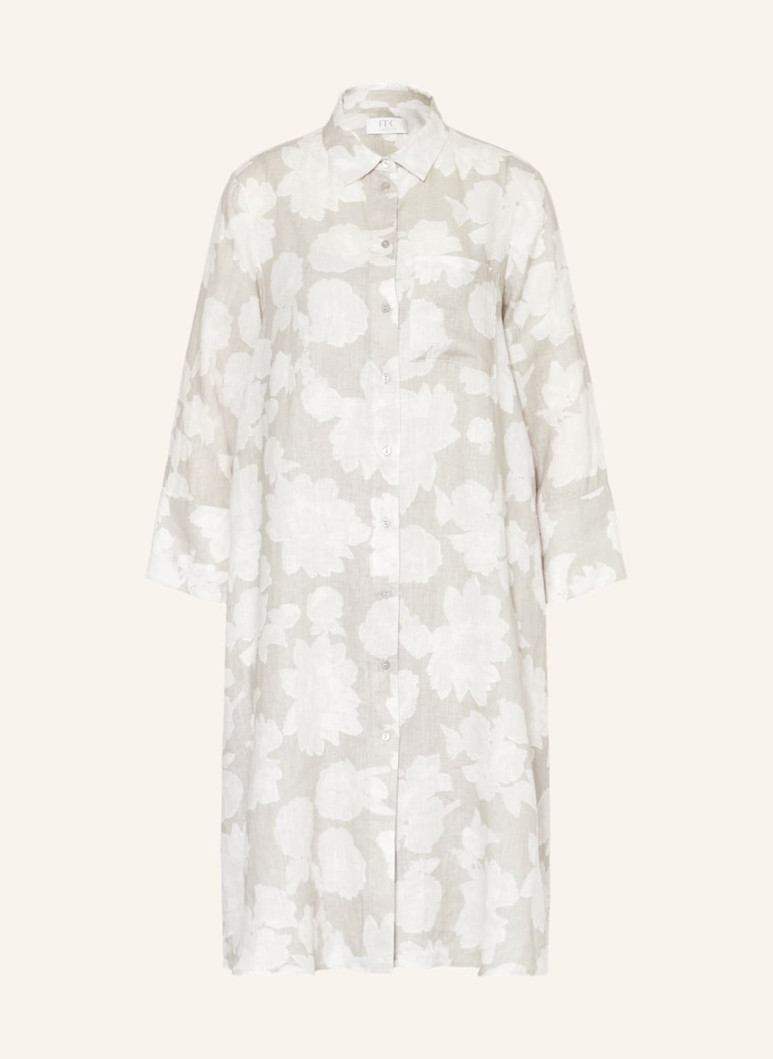 Image of Ffc Hemdblusenkleid Aus Leinen grau