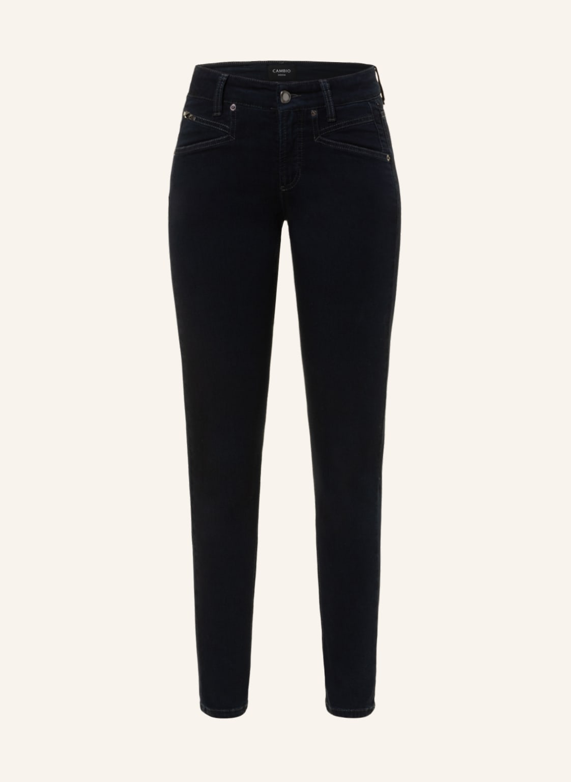 Image of Cambio Skinny Jeans Pina Mit Schmucksteinen schwarz