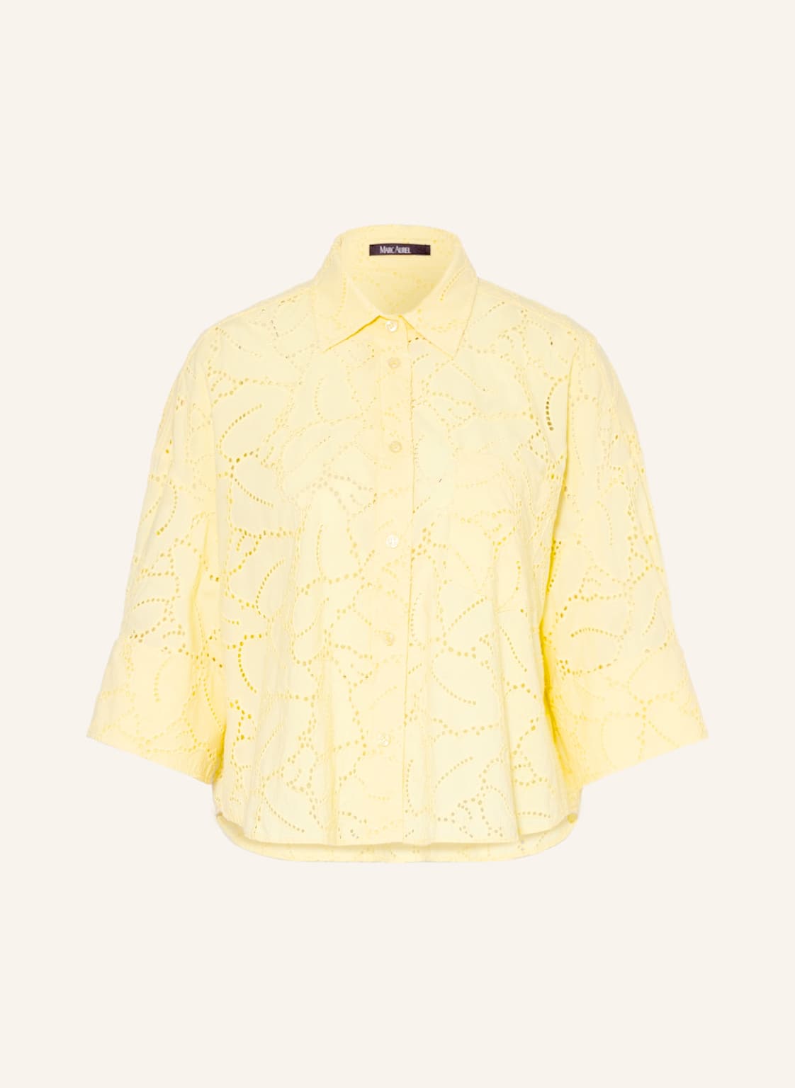 Image of Marc Aurel Hemdbluse Aus Lochspitze Mit 3/4-Arm gelb