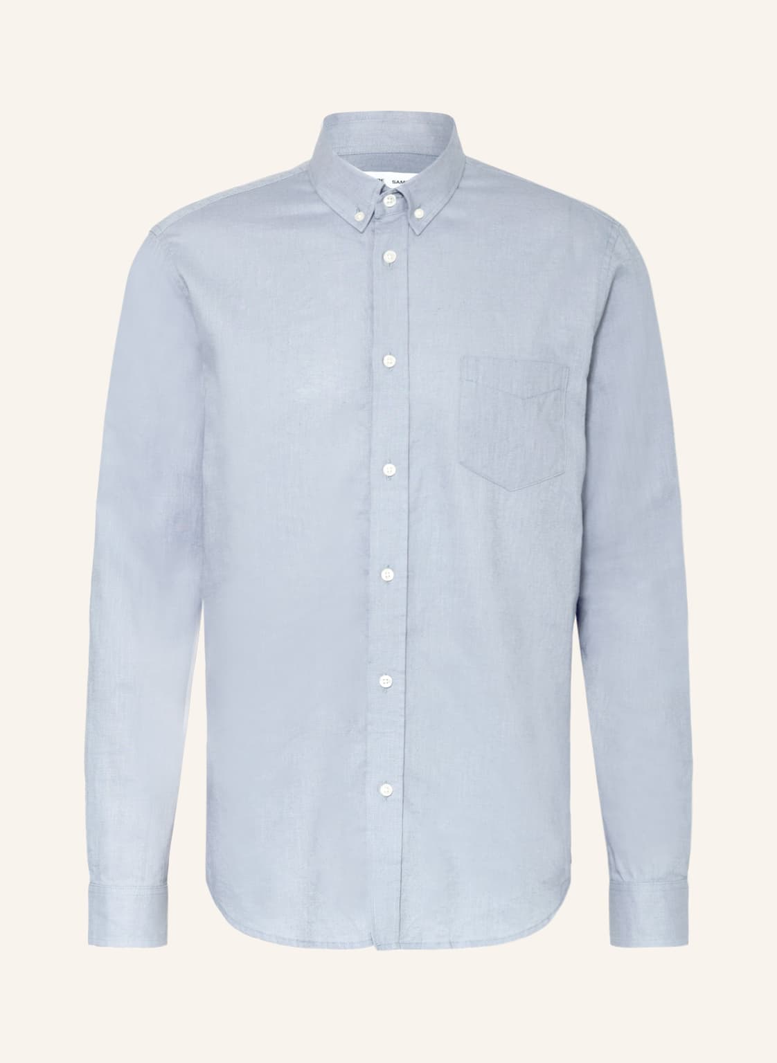 Image of Samsøe Samsøe Hemd Liam Regular Fit Mit Leinen blau