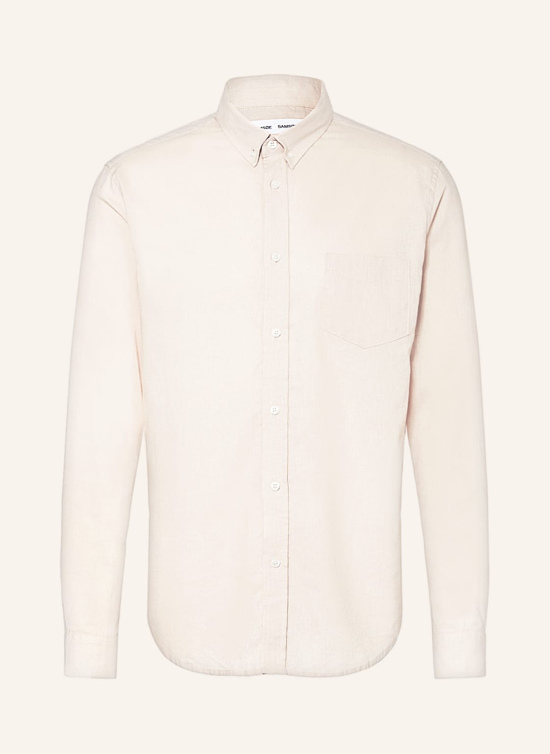 Image of Samsøe Samsøe Hemd Liam Regular Fit Mit Leinen beige