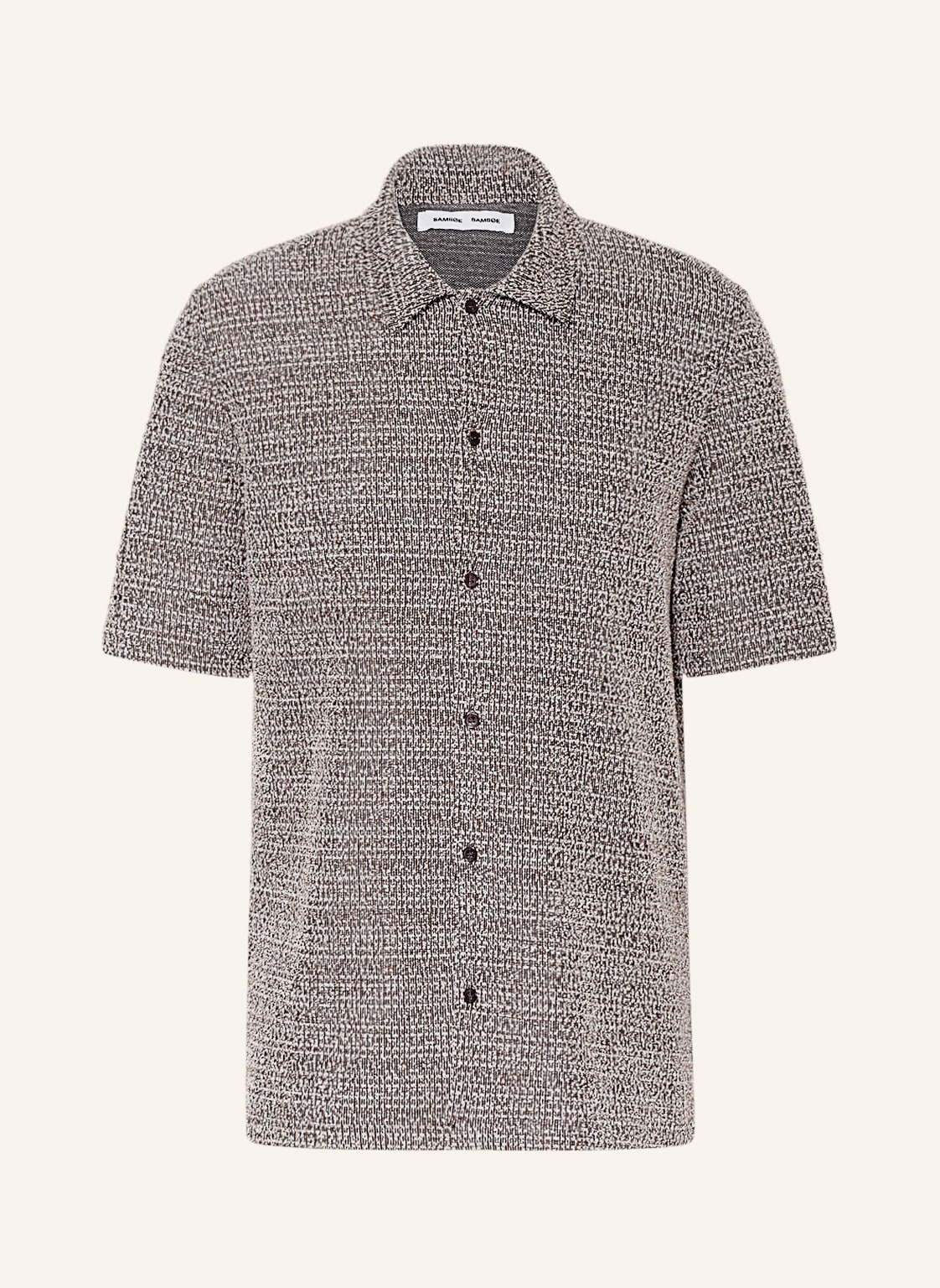 Image of Samsøe Samsøe Kurzarm-Hemd Kvistbro Comfort Fit beige