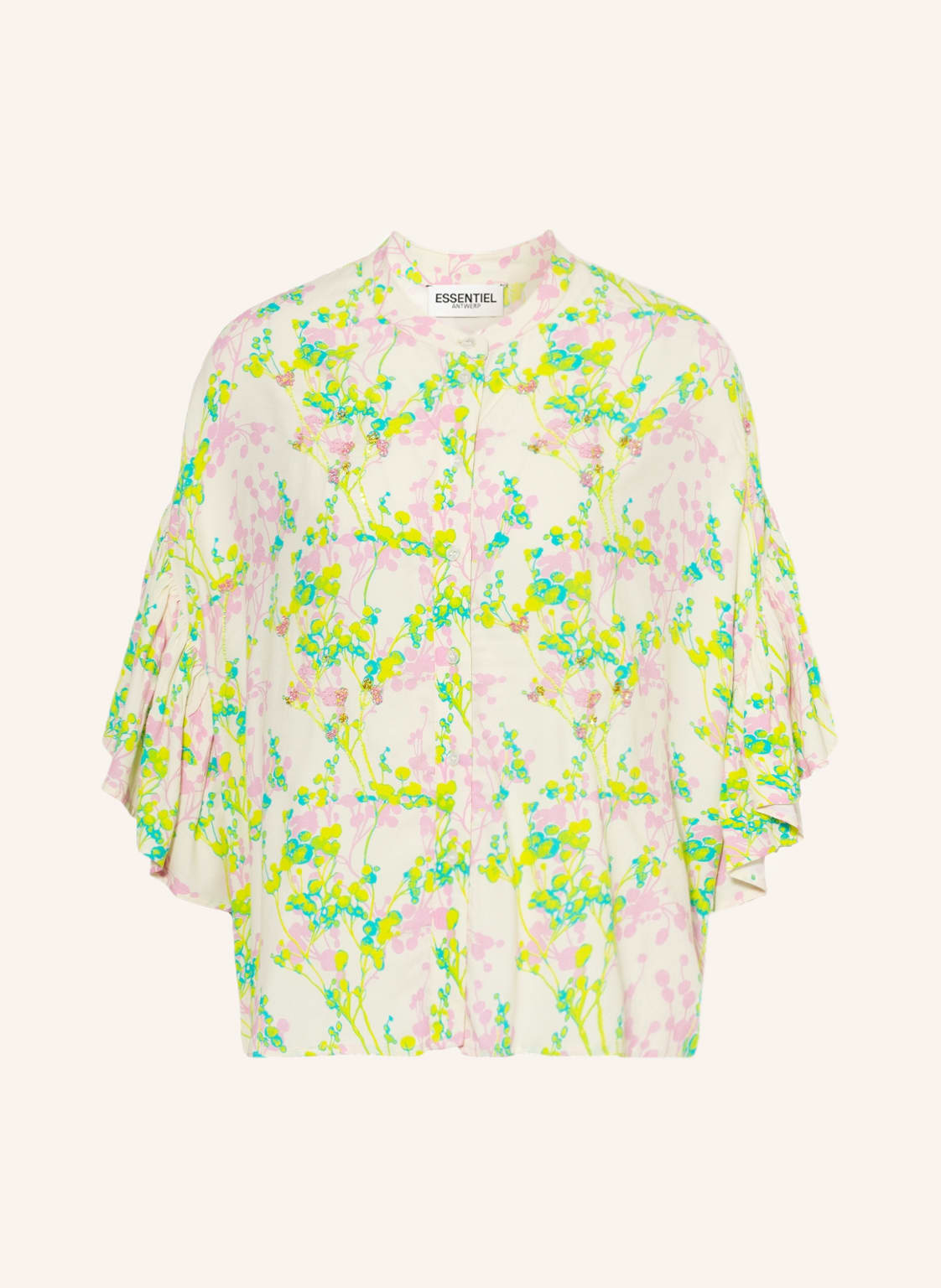 Image of Essentiel Antwerp Hemdbluse Derulo Mit Volants Und 3/4-Arm weiss