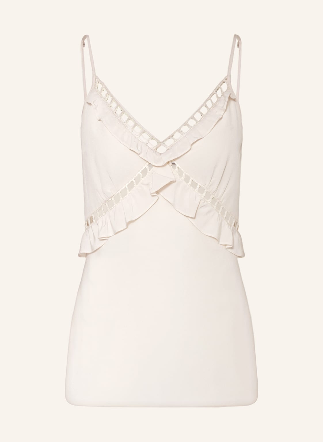 Image of Dorothee Schumacher Blusentop Aus Seide Mit Rüschen weiss