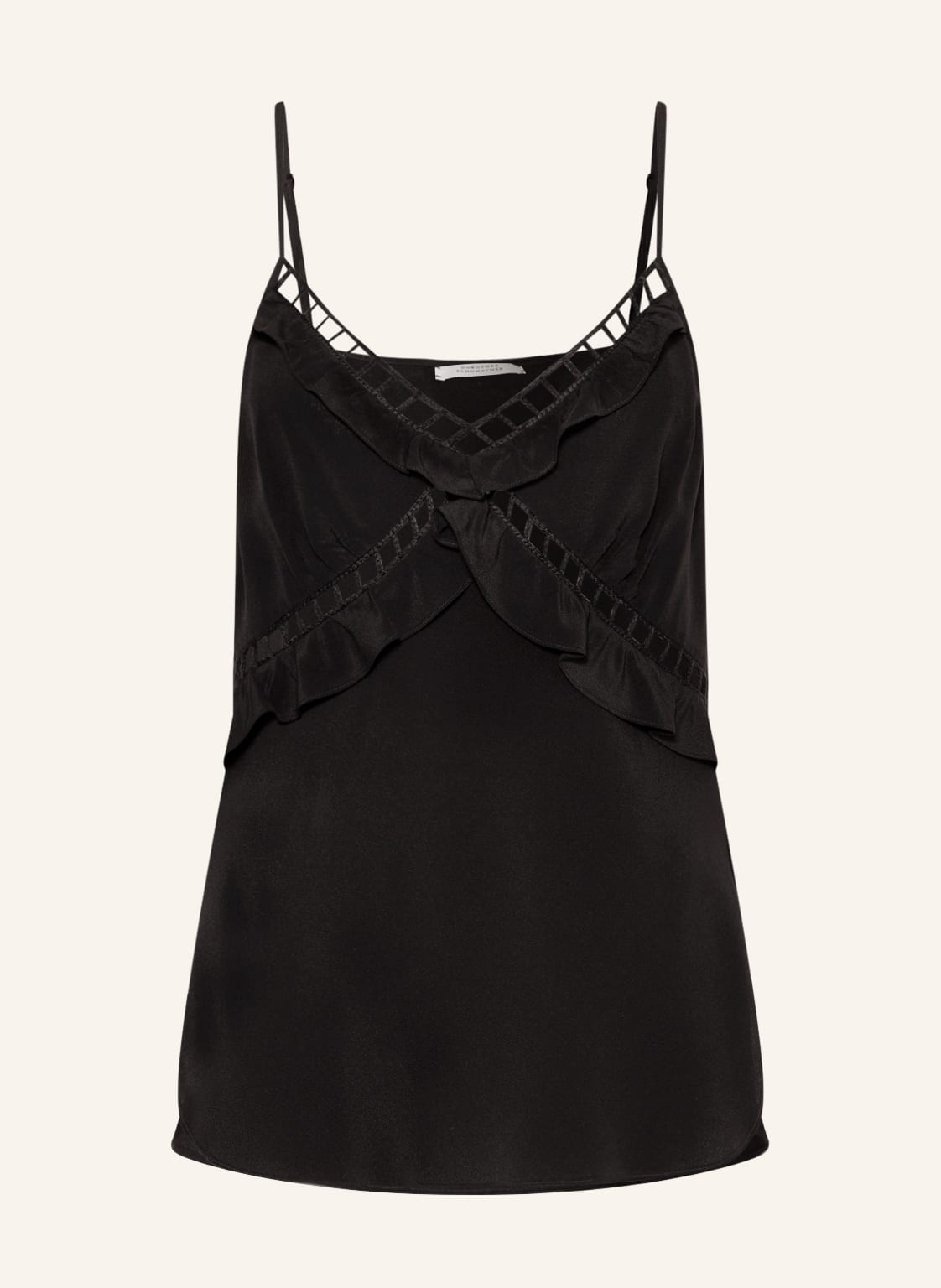 Image of Dorothee Schumacher Blusentop Aus Seide Mit Rüschen schwarz