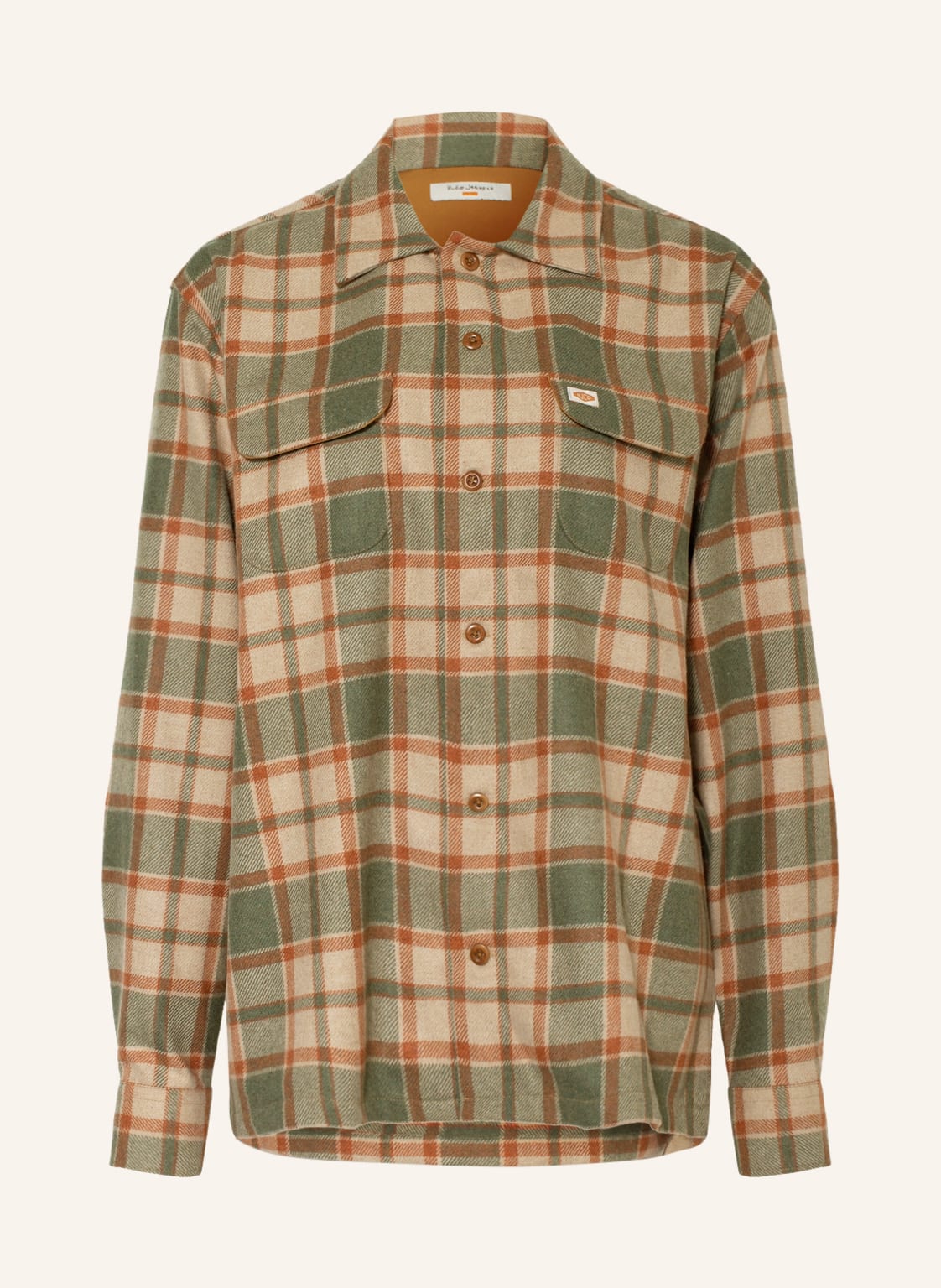 Image of Nudie Jeans Hemd Sten Comfort Fit beige