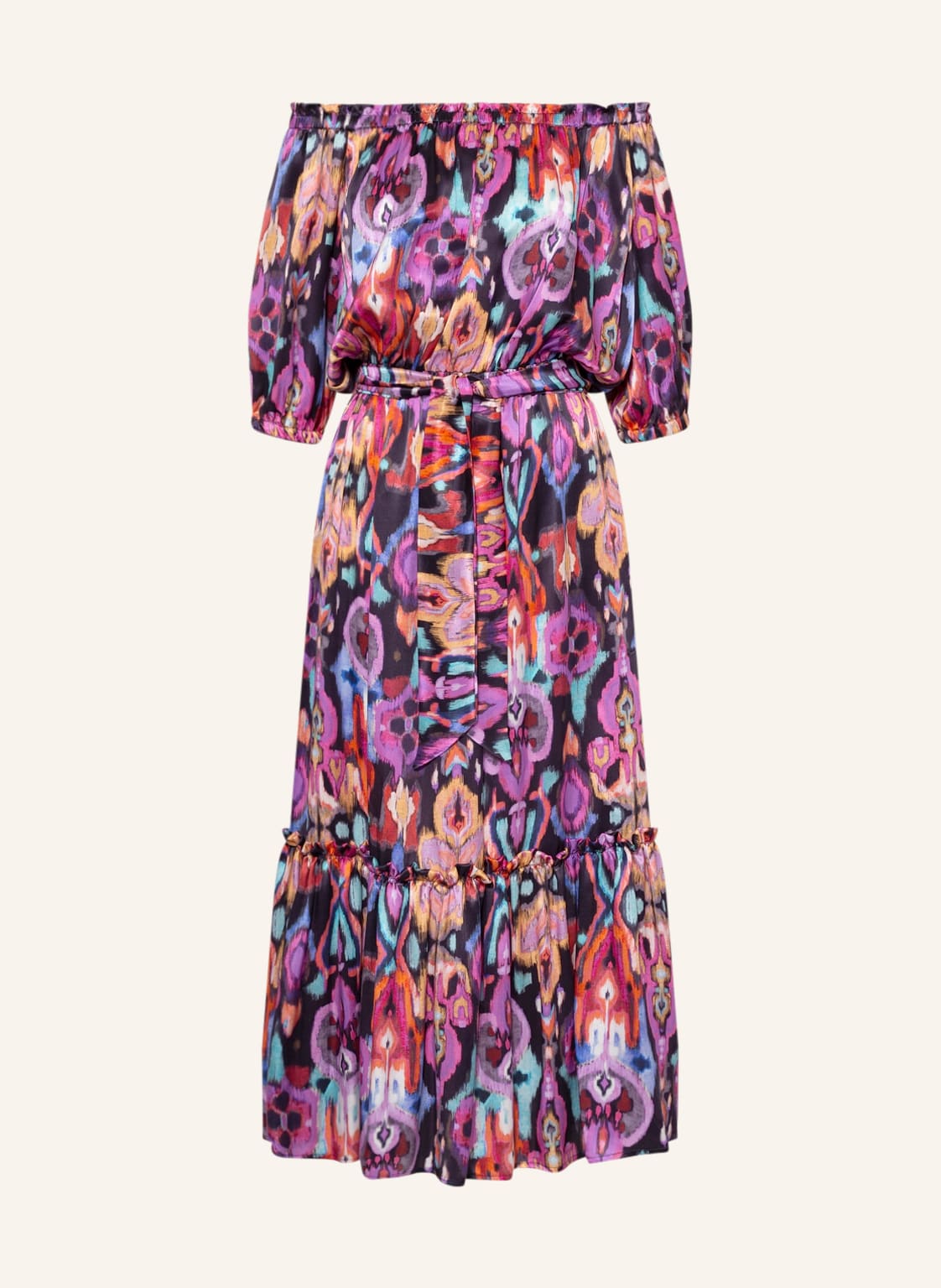 Image of Anna's Off-Shoulder-Kleid Aus Seide violett