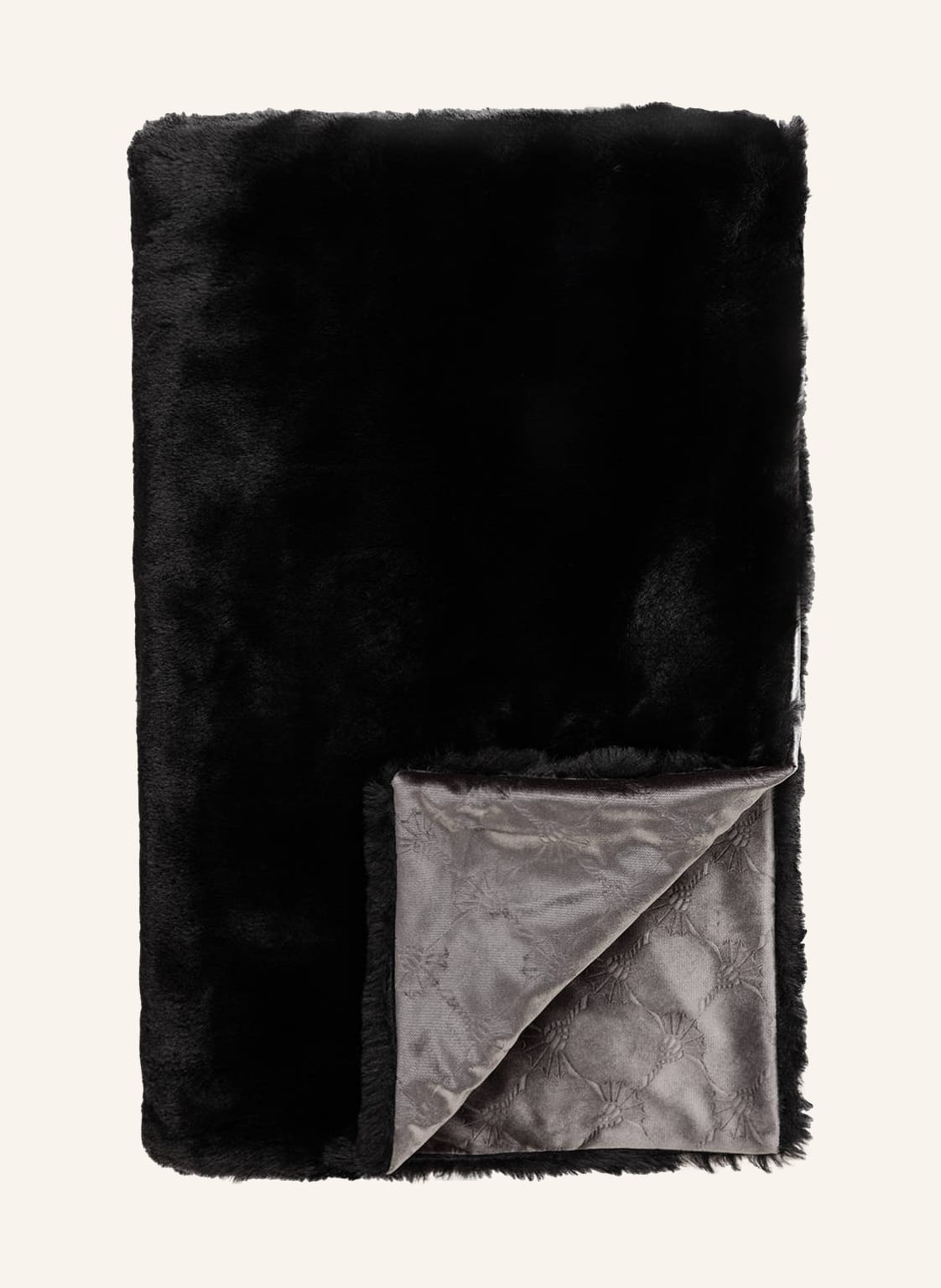 Image of Joop! Plaid Smooth Aus Kunstfell schwarz