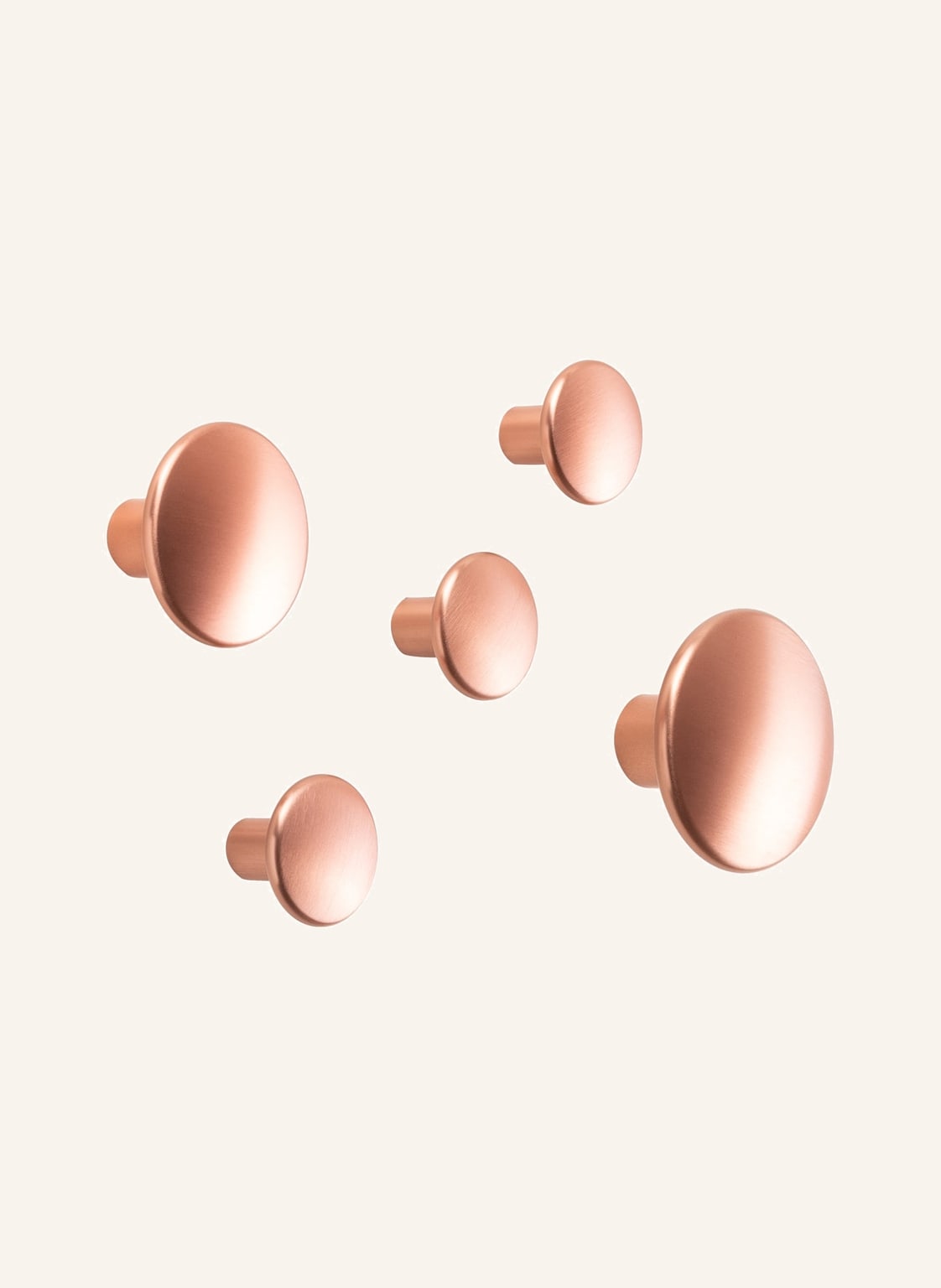 Image of Muuto 5-Tlg. Wandhaken-Set Dots Metal rosegold